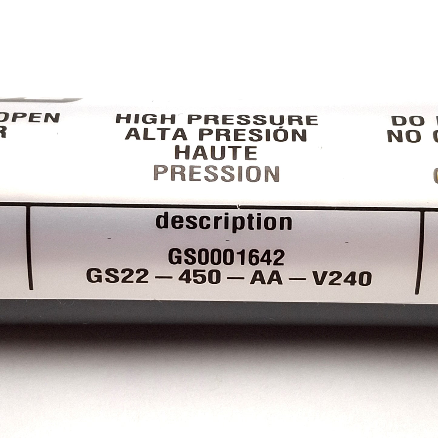 New Ace Controls GS22-450-AA-V240 Industrial Gas Spring 450mm Stroke, 240N, ø8mm Eye