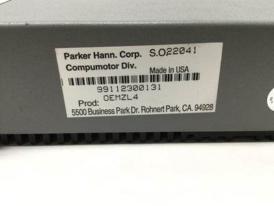 Used Parker OEMZL4 Compumotor Stepper Motor Drive, 1-Axis, 170VDC 4A Bus, 120VAC