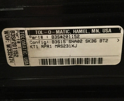 Used Tolomatic B3S15 SNA02 SK36 Screw Drive Rodless Linear Actuator 36" Stroke, 2 TPI