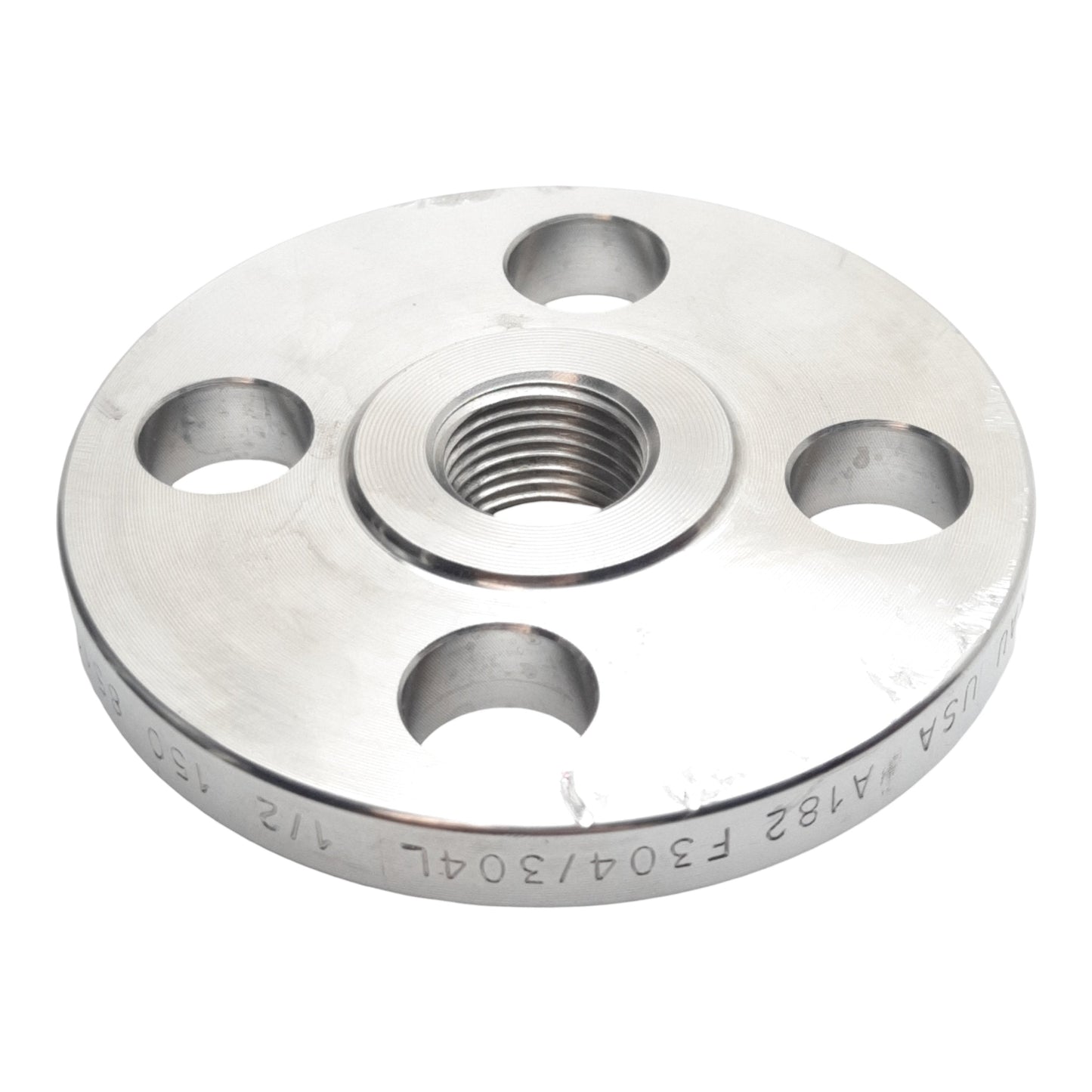 Used Kerkau A182 F304/304L 1/2 150 85123 B16.5 Blind Flange, 1/2in NPT, ø16mm, 150psi