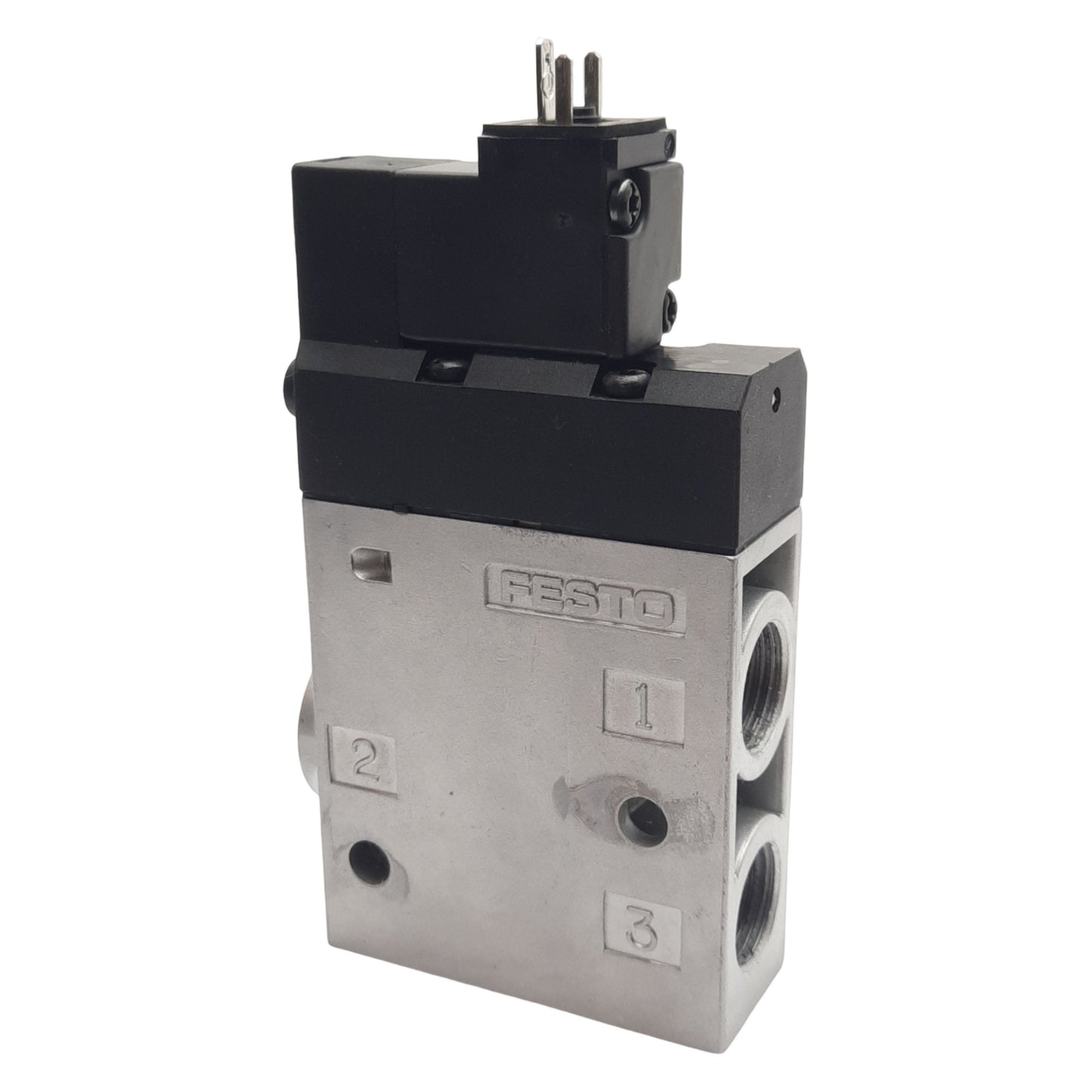 Used Festo CPE24-M1H-3OL-3/8 Solenoid Valve, 3/2-Way NO, 2.5-10bar, G3/8, 24VDC Coil
