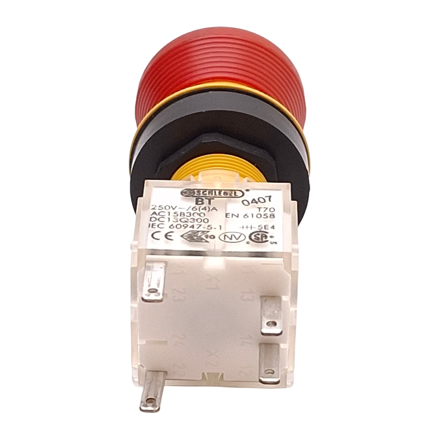 Used Schlegel RKUV28 BT Pushbutton E-Stop Twist-to-Release ø16.2mm 1NC+1NO 240VAC 4A