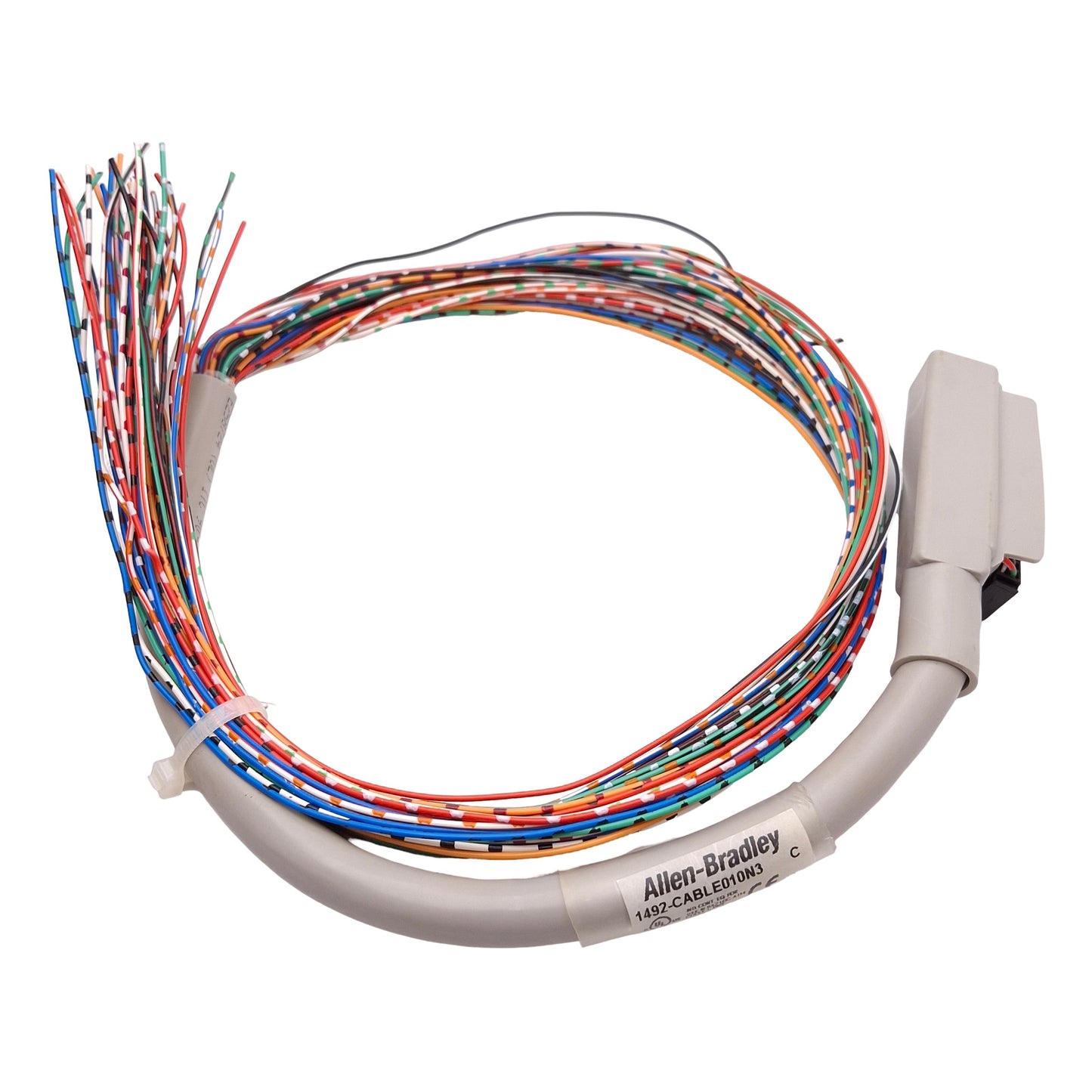Used Allen Bradley 1492-CABLE010N3 Digital I/O Cable 40-Pin IDC to Flying Leads 0.8m