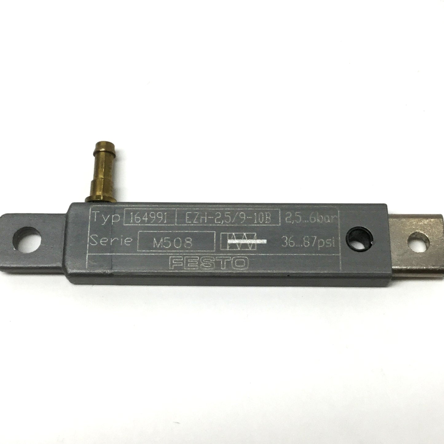 Used Festo EZH-2.5/9-10-B 164991 Flat Cylinder, Single-Acting, 2.5 x 9mm, 10mm Stroke