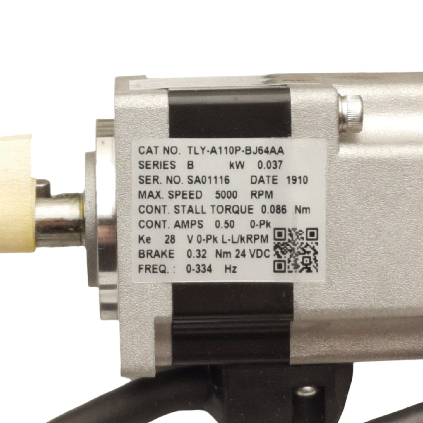 New Allen Bradley TLY-A110P-BJ64AA Kinetix Servo Motor .037kW .086Nm Ø8mm Shaft 230V