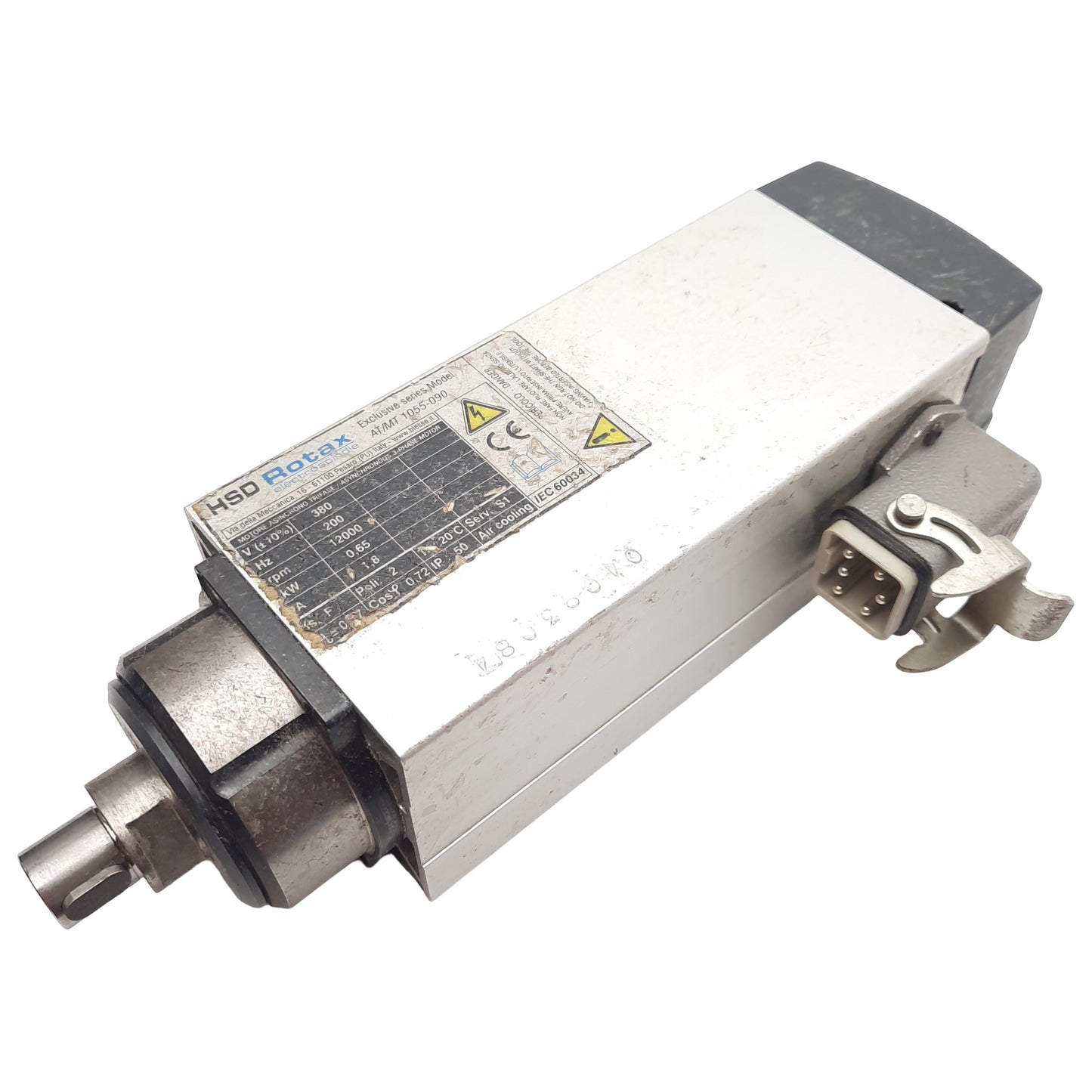 Used HSD AT/MT 1055-090 Rotax Spindle Motor, 3Ø 380VAC 1.8A, 200Hz, 0.65kW, 12000rpm