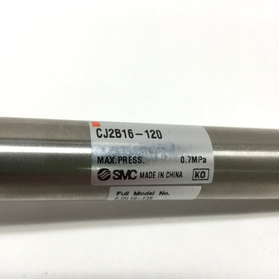 Used SMC CJ2B16-120 Double-Acting Air Cylinder Ø16mm Bore, 120mm Stroke, 0.7MPa