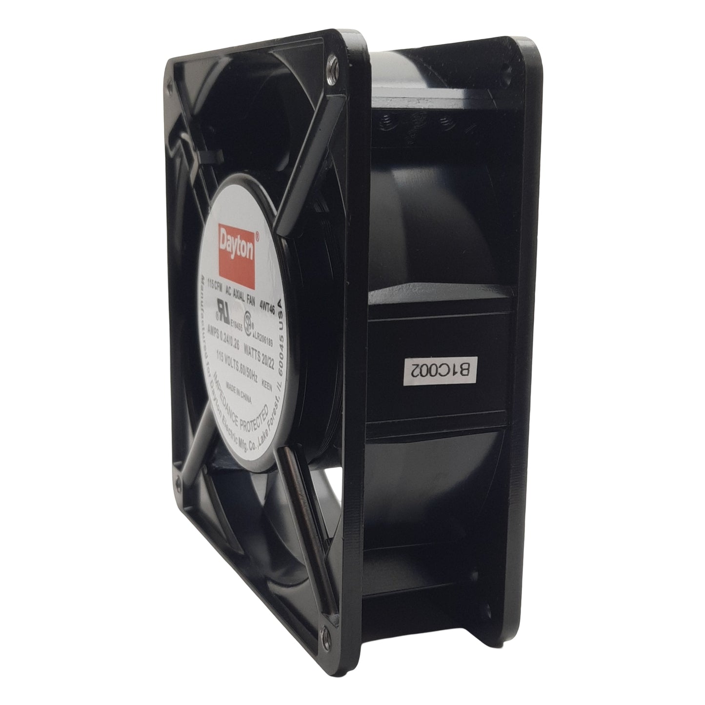 New Dayton 4WT46 Axial Fan, 115VAC 0.24-0.26A, 115cfm, 2700/3100RPM, 20/22W
