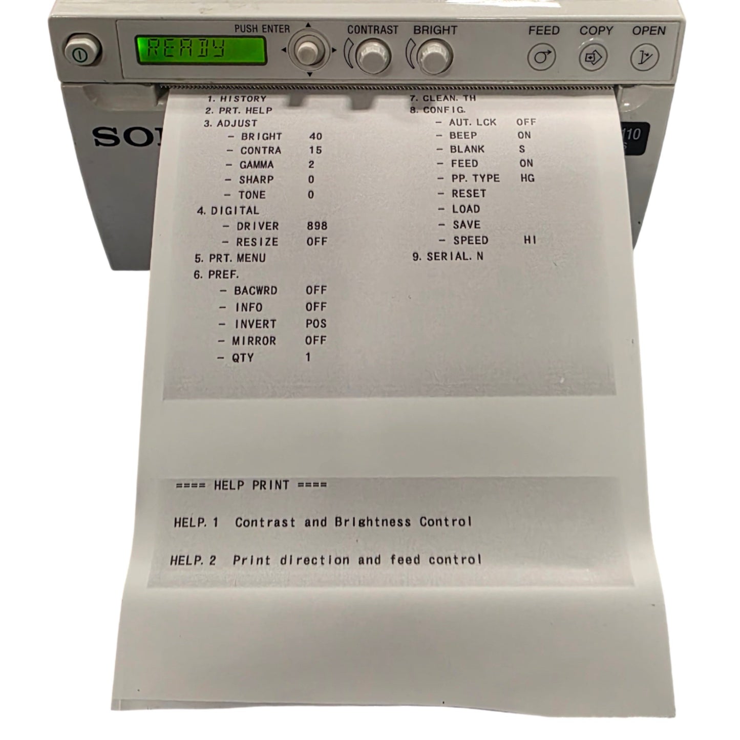 Used Sony UP-D898MD UPP-110 Series Digital Graphic Printer, Black/White, 100-240VAC