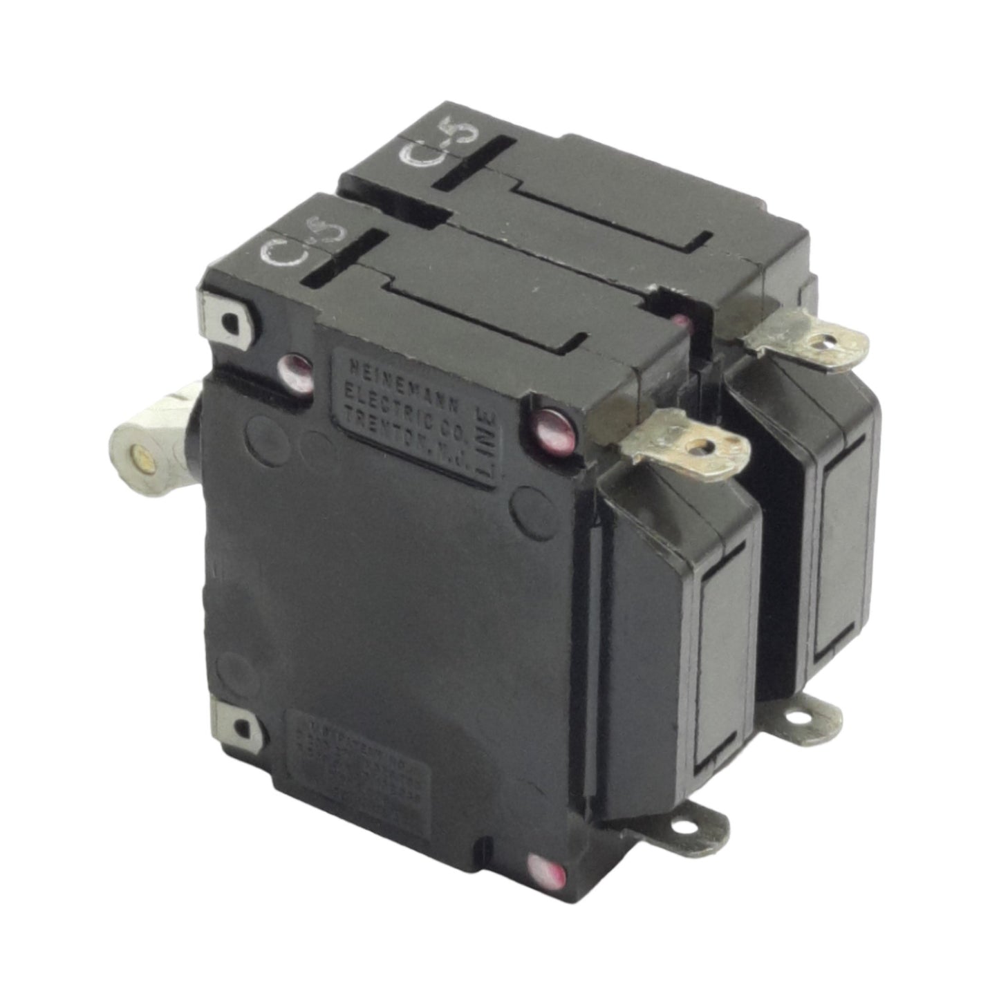 Used Eaton Heinemann JA2-A3-A Circuit Breaker, 240VAC 12A, Panel Mount, 2-Poles