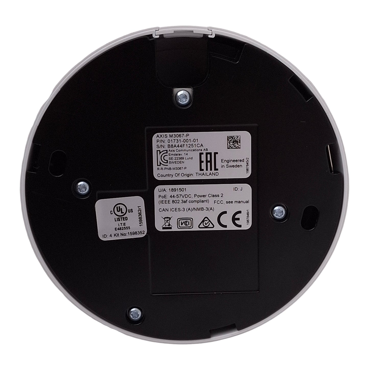 Used AXIS M3067-P Panoramic Camera 360° 60fps 6MP 1/1.8" RGB CMOS, 44-57VDC PoE