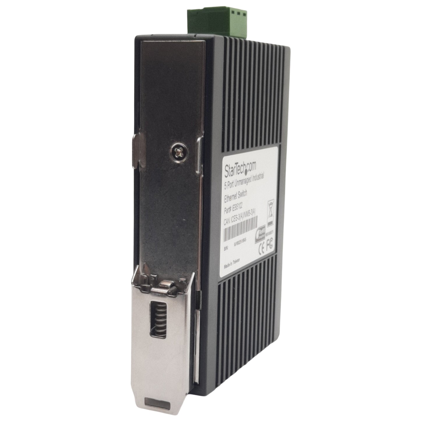 Used StarTech IES5102 Industrial Ethernet Switch, 5-Port, RJ45, 12-48VDC In 12VDC Out