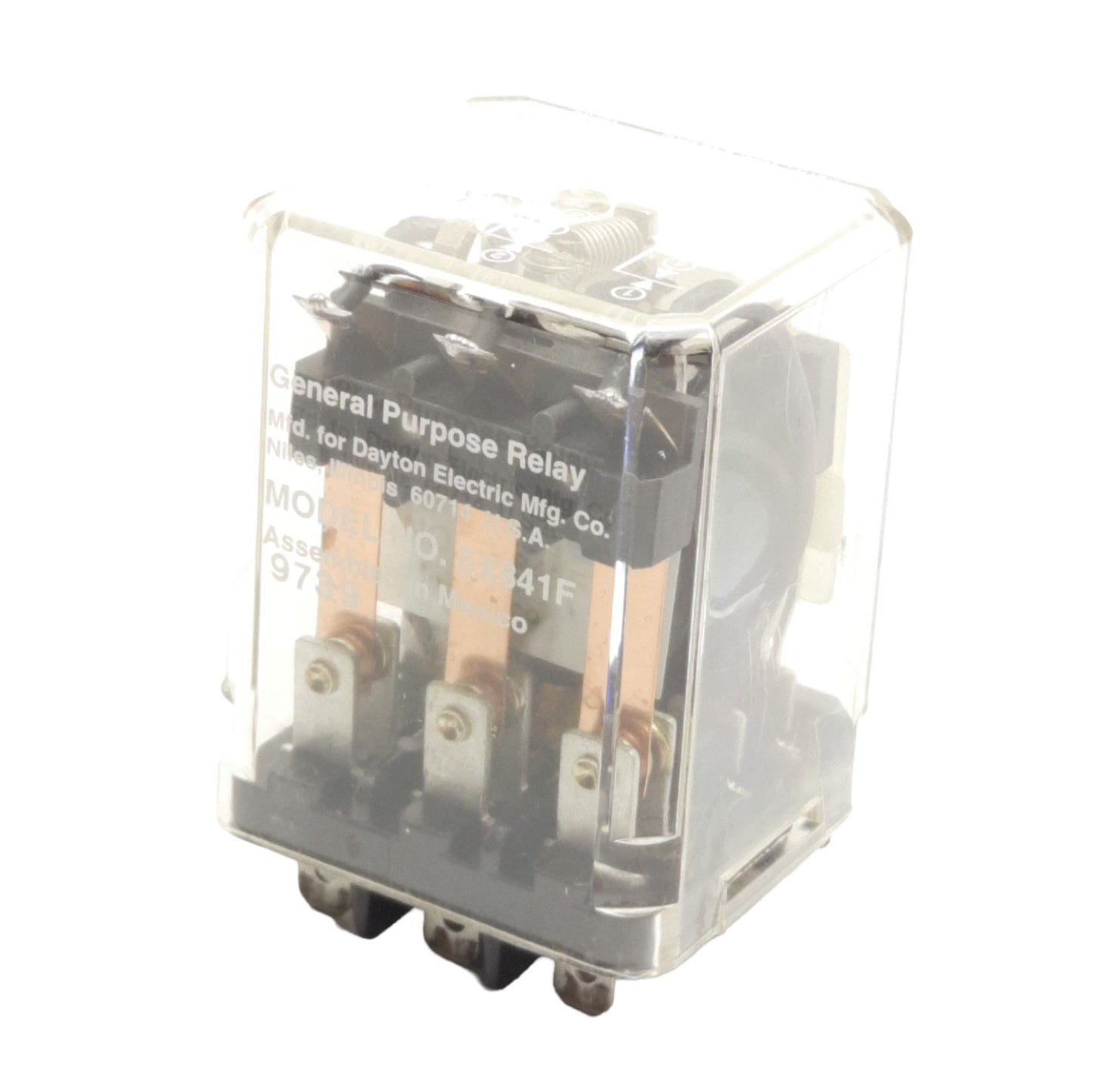 Used Dayton 5X841F General Purpose Relay 240VAC/28VDC 10A 3PDT, 120VAC Coil