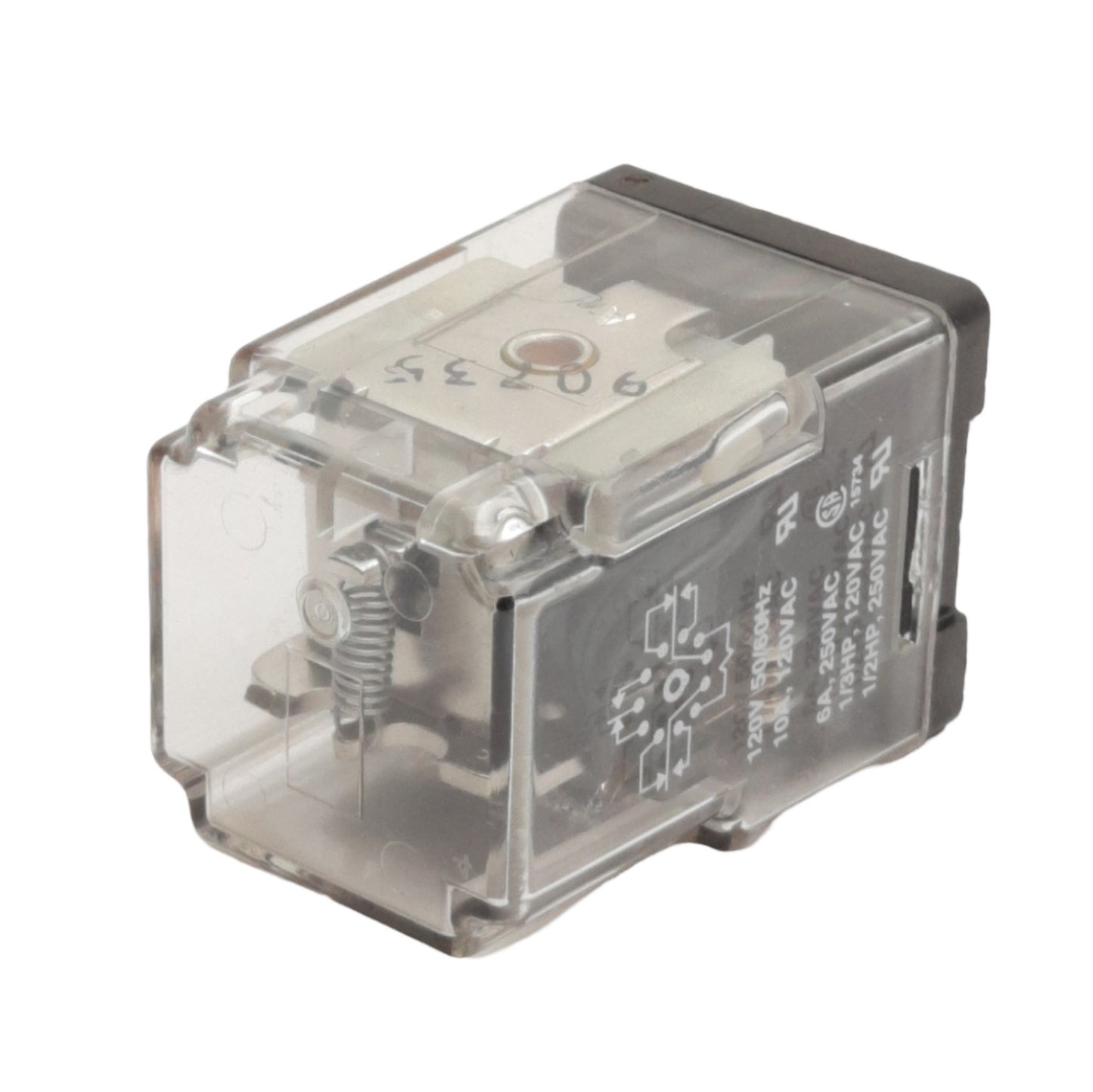 Used Dayton 3X742E Ice Cube Relay, 250VAC 6A 3PDT Contact, 120VAC Coil, 11-Pin