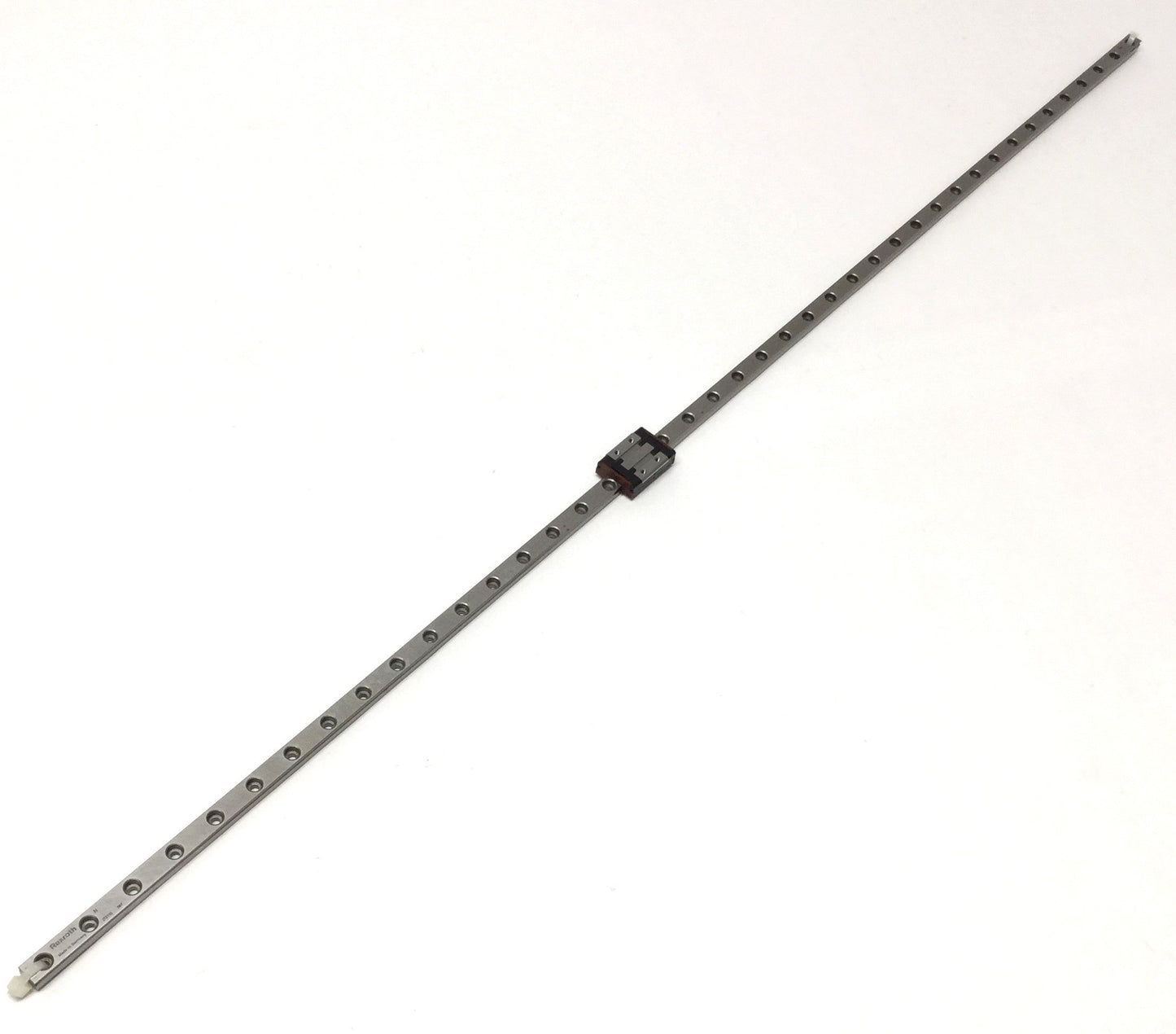 Used Rexroth R044279401 Mini Block Linear Guide Ball Bearing Carriage on 625mm Rail