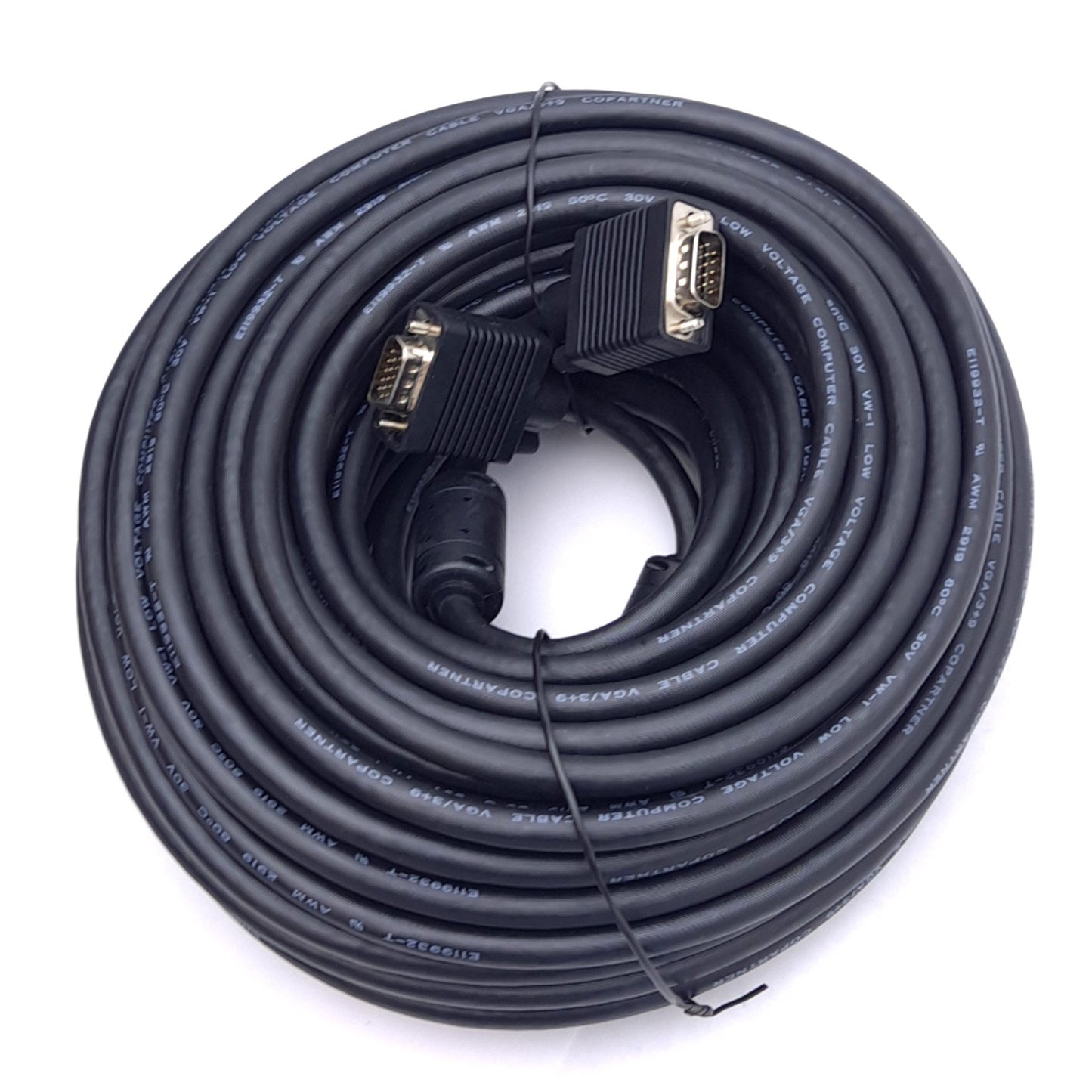 Used Copartner E119932-T VGA Cable, 100ft Length, DE-15 Male to DE-15 Male, 30V
