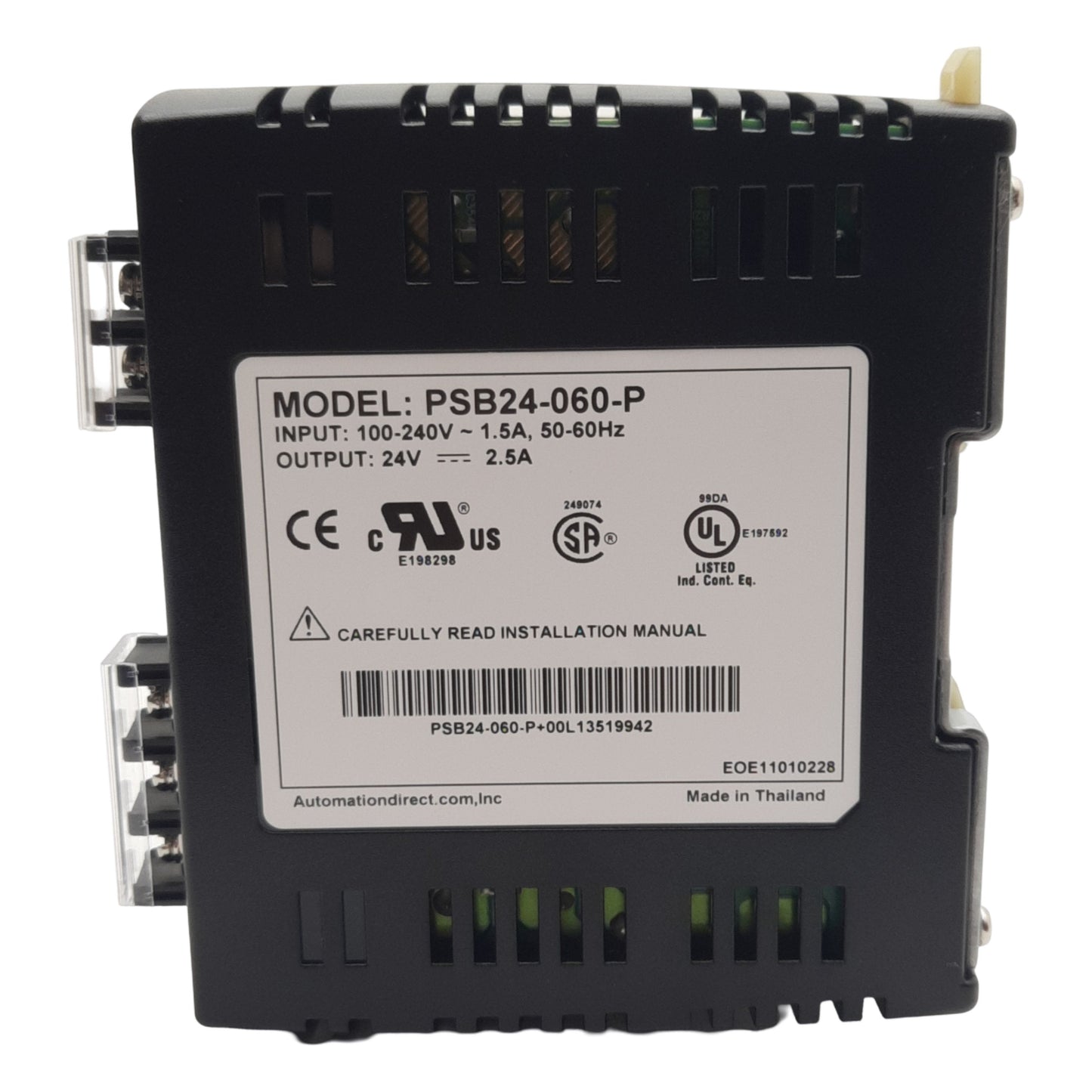 New Automation-Direct Rhino PSB24-060-P Power Supply, 100-240VAC In, 24VDC 2.5A Out