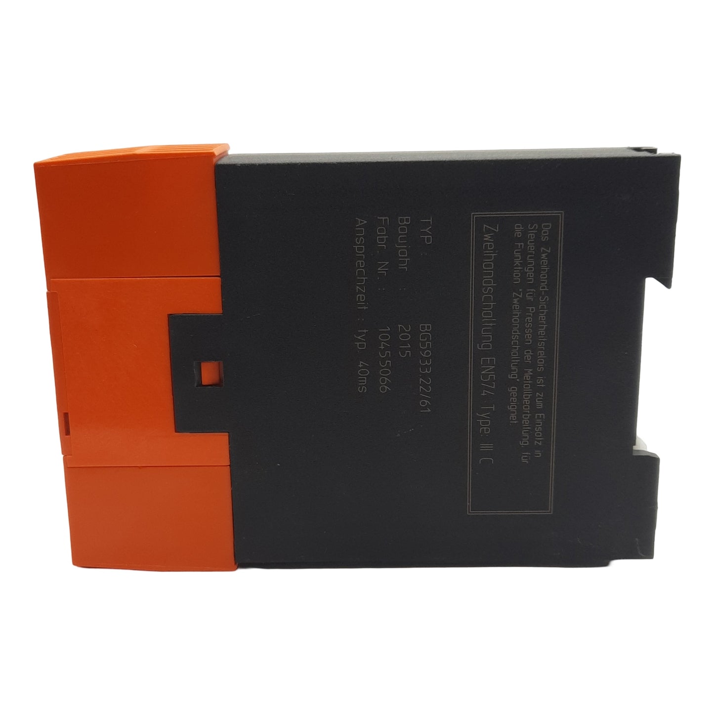 Used Dold BG5933-22-61-24 Two-Hand Safety Relay 2-Channel 2NO 1NC 24VDC In 250VAC Out