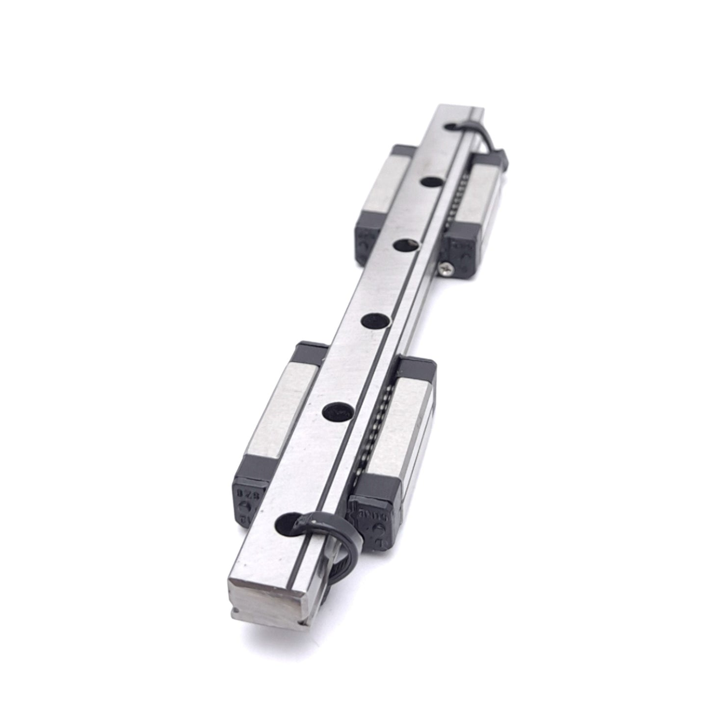 Used Hiwin MGN9CNHE (x2) Miniature Ball Bearing Linear Slides w/ 9x119mm Rail, 2.55kN