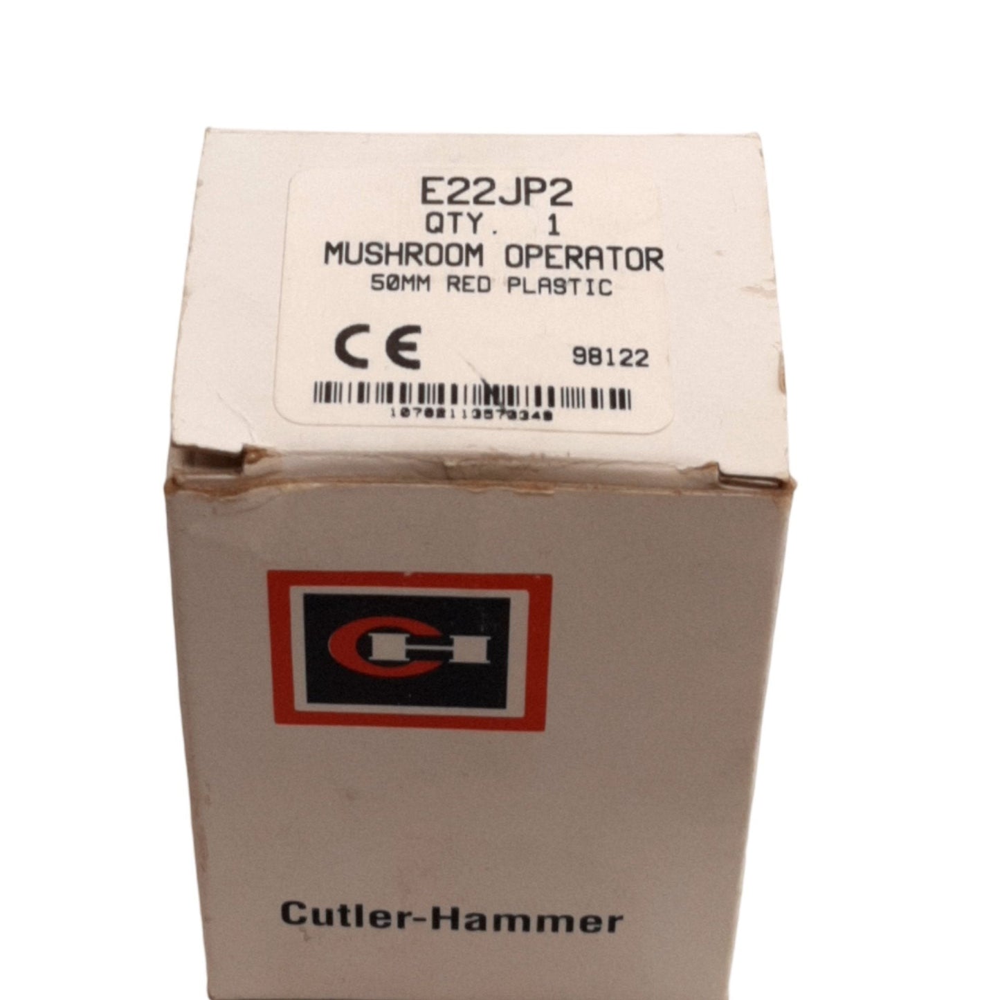 New Cutler-Hammer E22JP2 Red Mushroom Pushbutton Operator, 50mm Diameter, 22.5mm