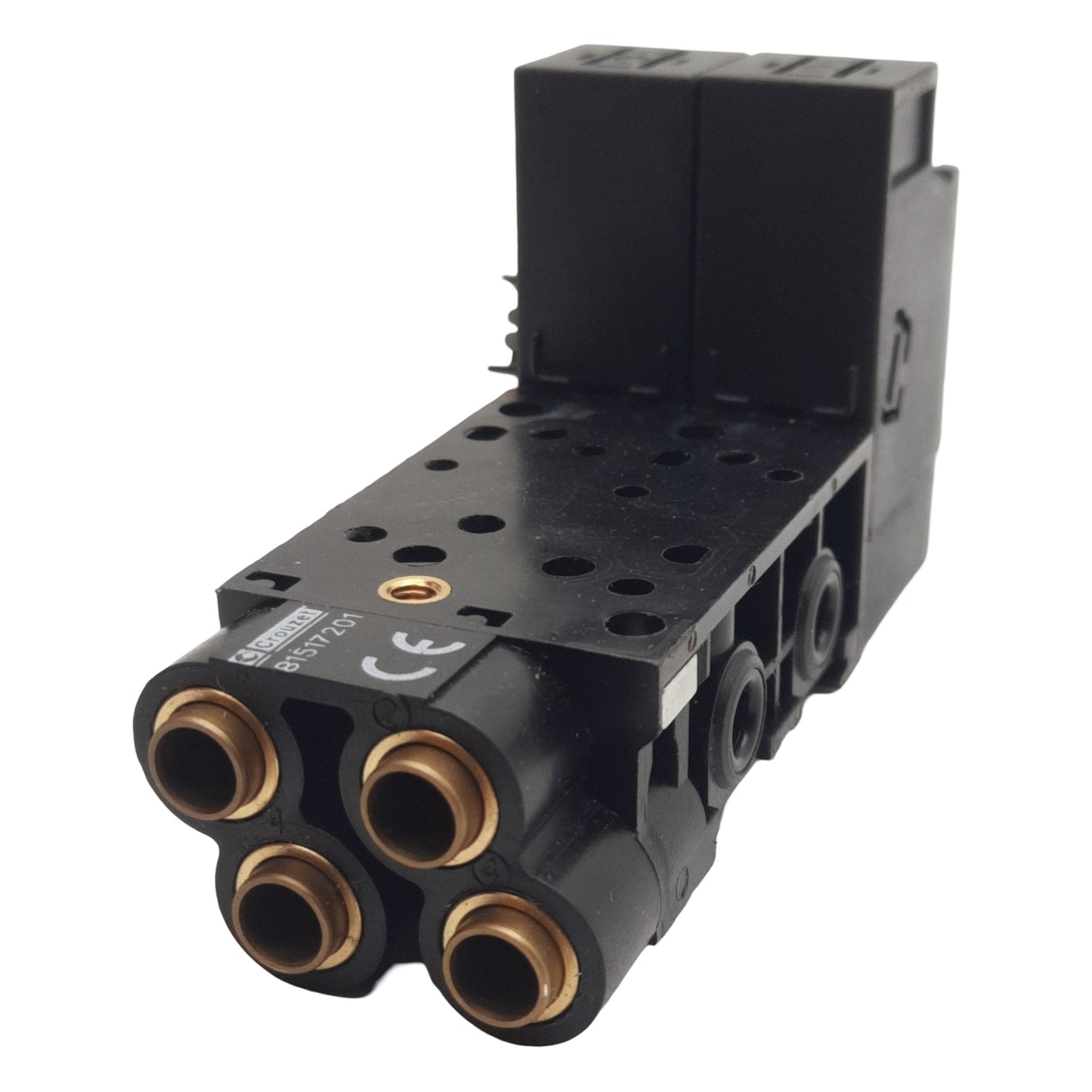 Used Crouzet 81517201 Sub-Base For Miniature Control Valves, ø6mm Tube, Cabinet Mount