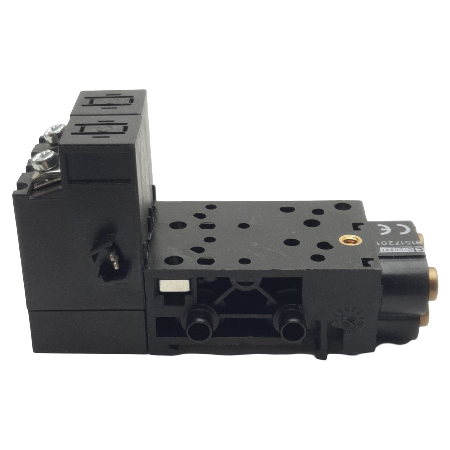 Used Crouzet 81517201 Sub-Base For Miniature Control Valves, ø6mm Tube, Cabinet Mount
