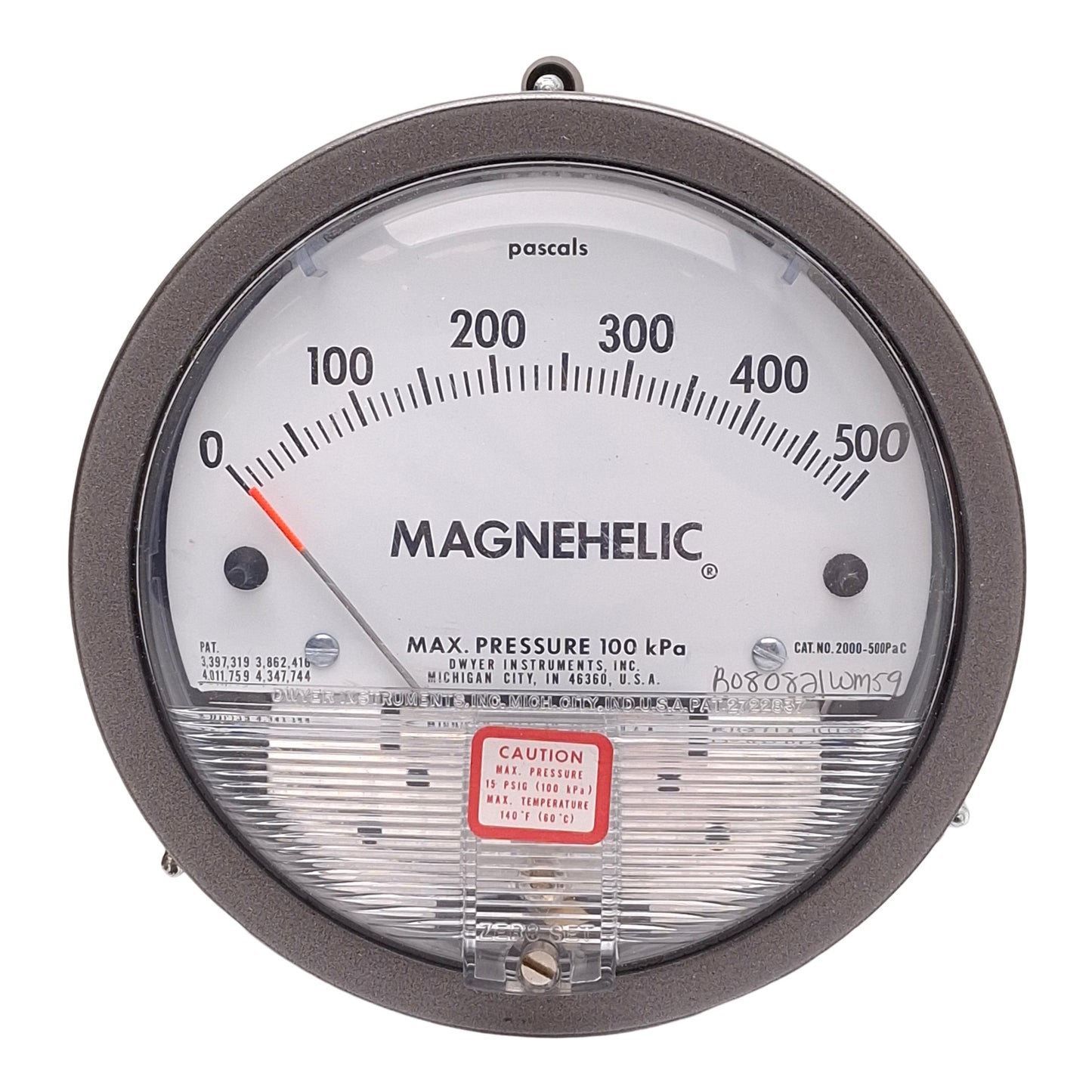 Used Dwyer 2000-500PA Magnehelic Differential Pressure Gauge, 0-500Pa, 1/8in NPT