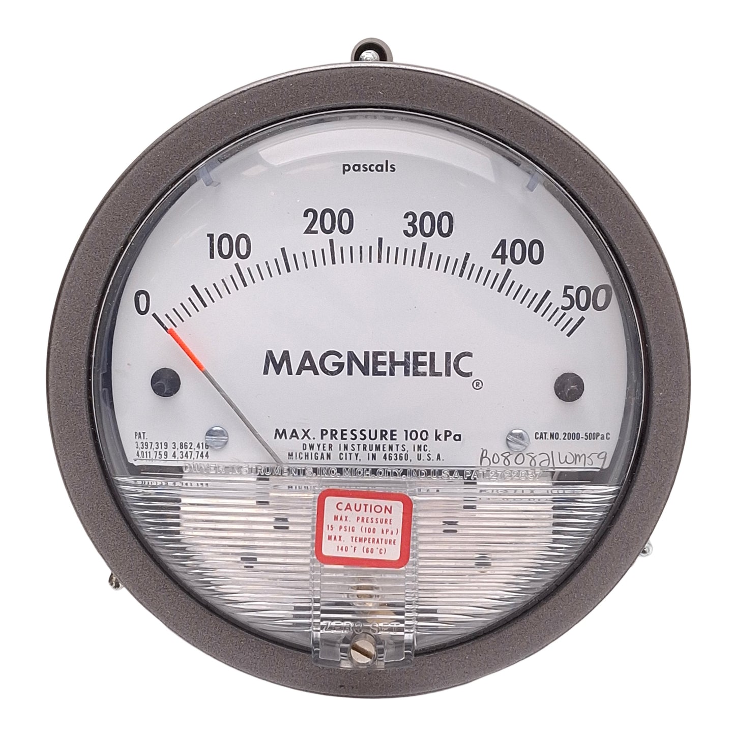 Used Dwyer 2000-500PA Magnehelic Differential Pressure Gauge, 0-500Pa, 1/8in NPT