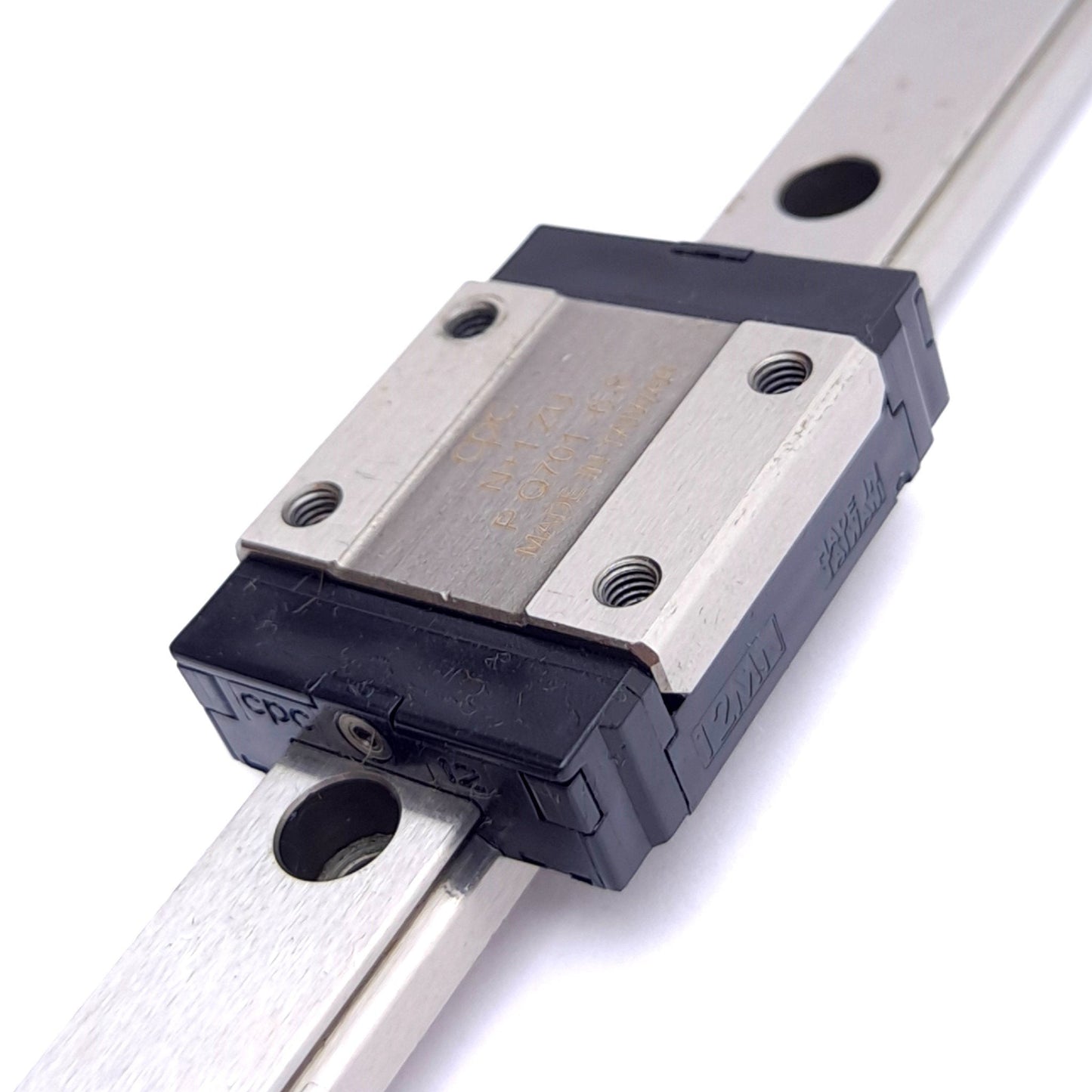 Used CPC MR12MN ZU (x2) Miniature Linear Guide Blocks w/ 12x260mm Rail, 4269N Max