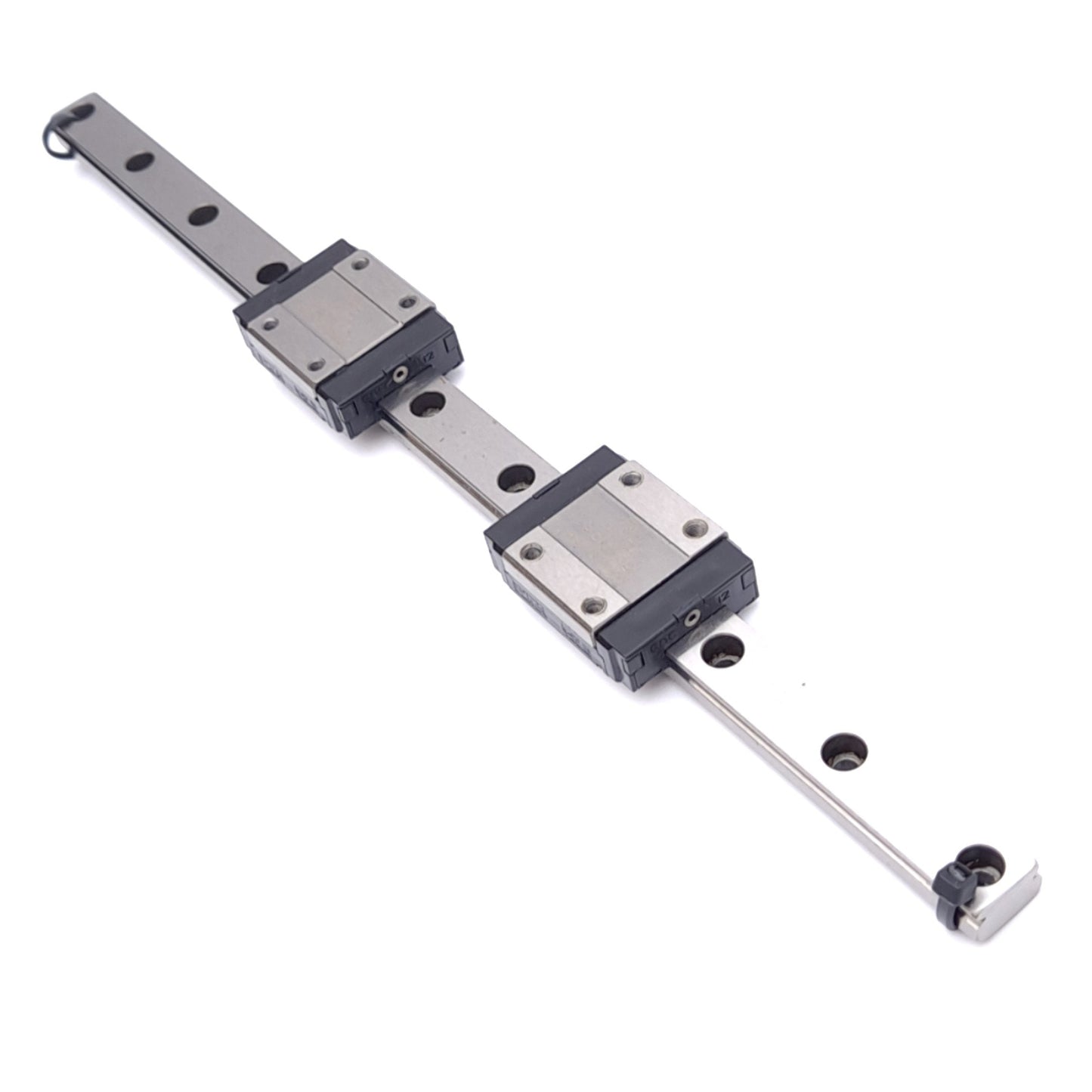 Used CPC MR12MN ZU (x2) Miniature Linear Guide Blocks w/ 12x260mm Rail, 4269N Max