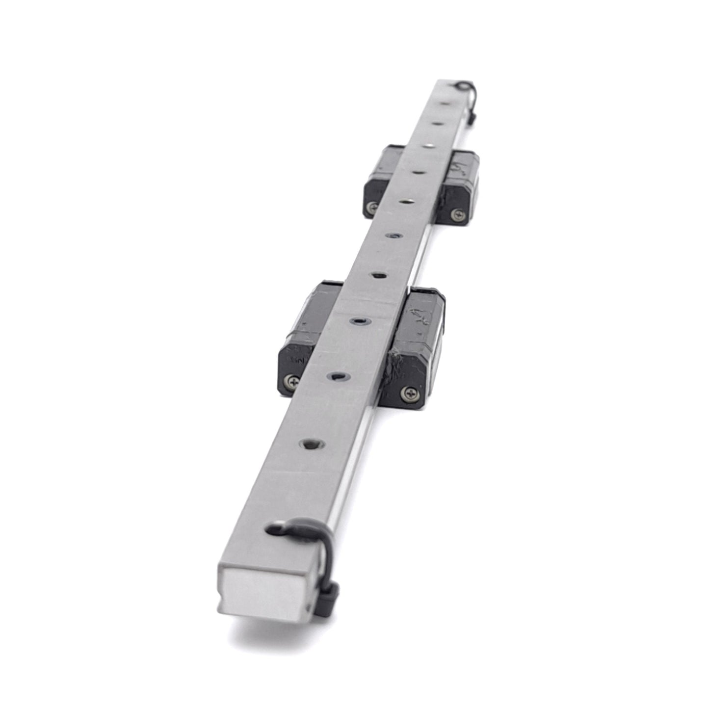 Used THK 2 SRS12M 295L Caged Ball Linear Guide Blocks w/ 12x295mm Rail, 4kN Max