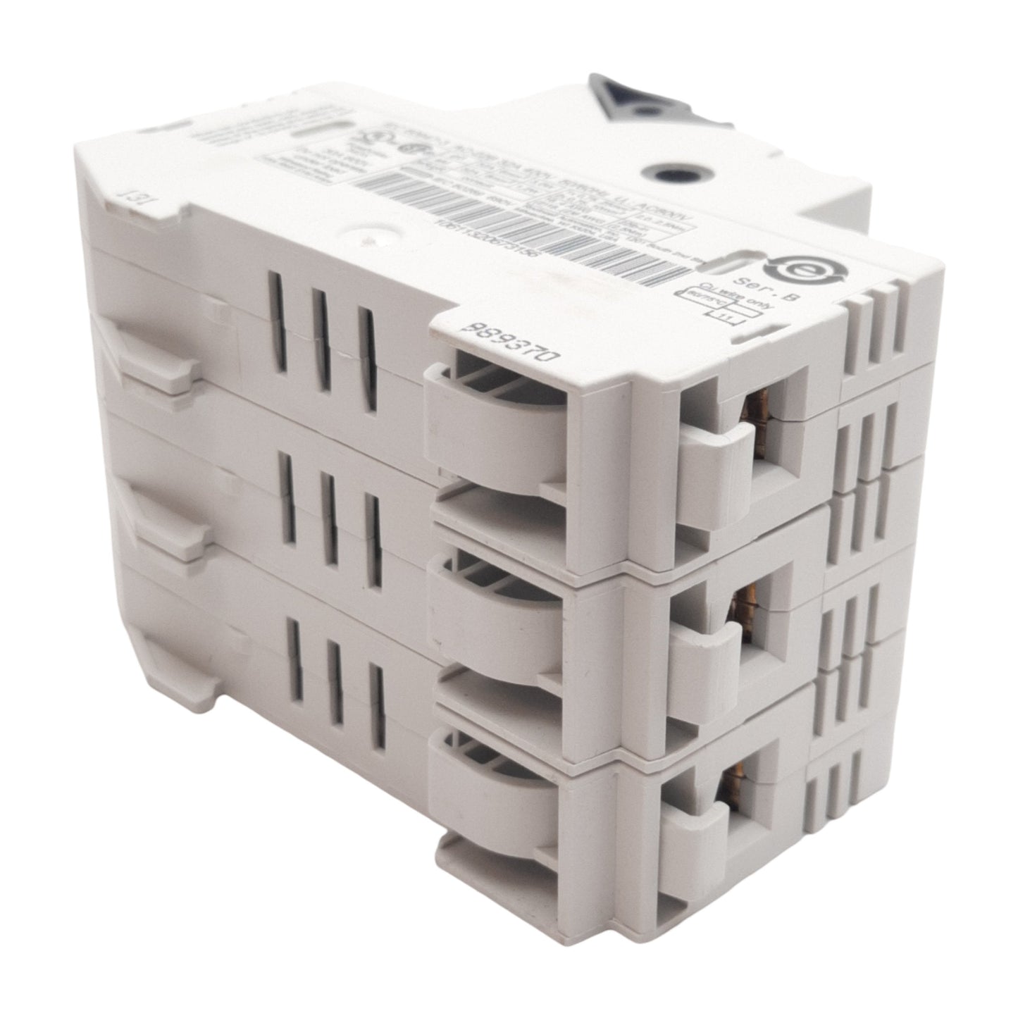 Used Allen Bradley 1492-FB3M30-L Fuse Holder, 3-Pole, 10mm x 38mm, 30A 110-600VAC/VDC