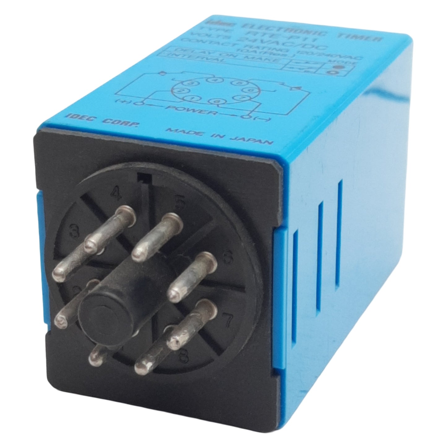 Used Idec RTE-P11 Multi-Function Time Delay Relay 0.1s-10min Range, 24VAC/VDC In