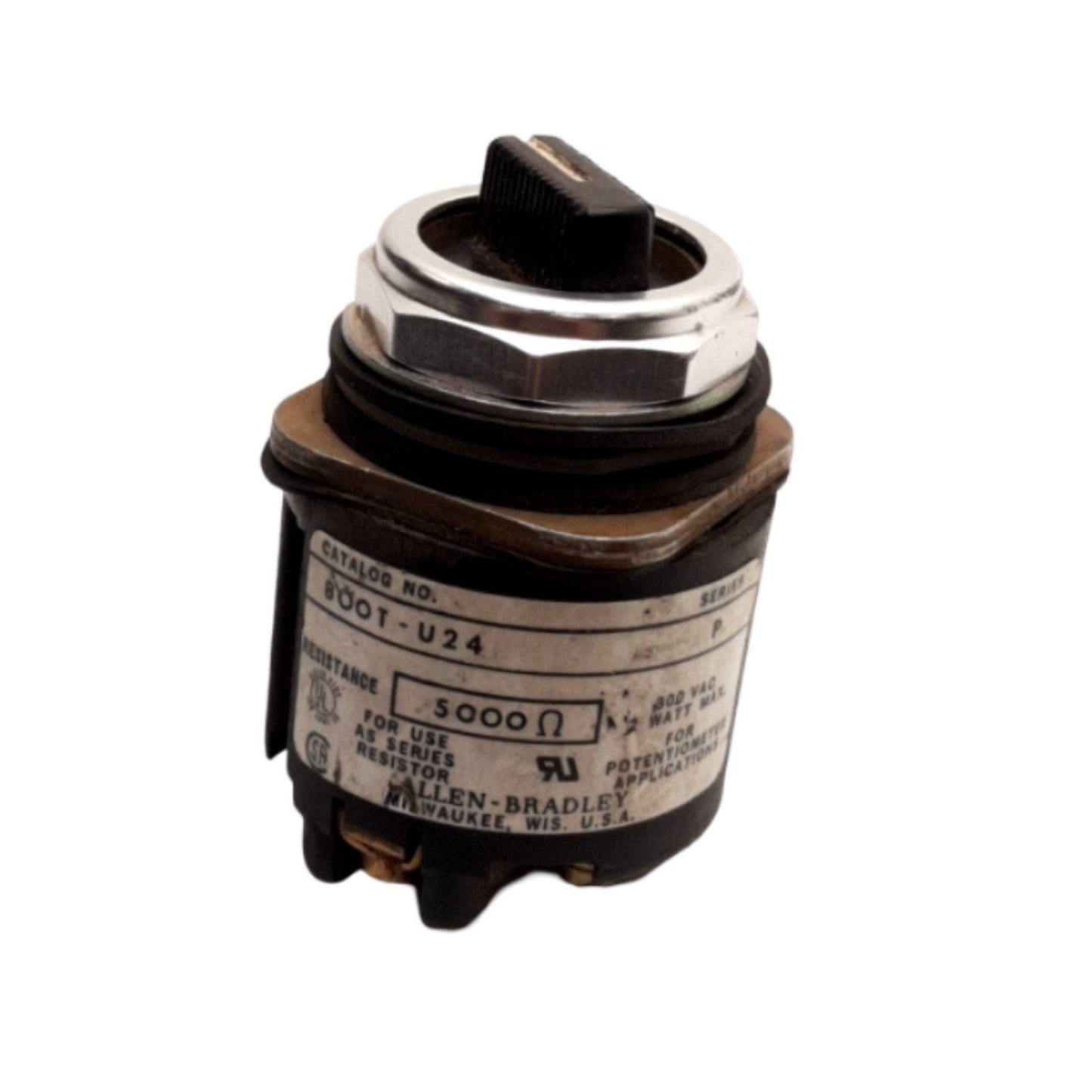 Used Allen-Bradley 800T-U24 Series P Potentiometer, 300VAC, 5000 Ω, 30mm