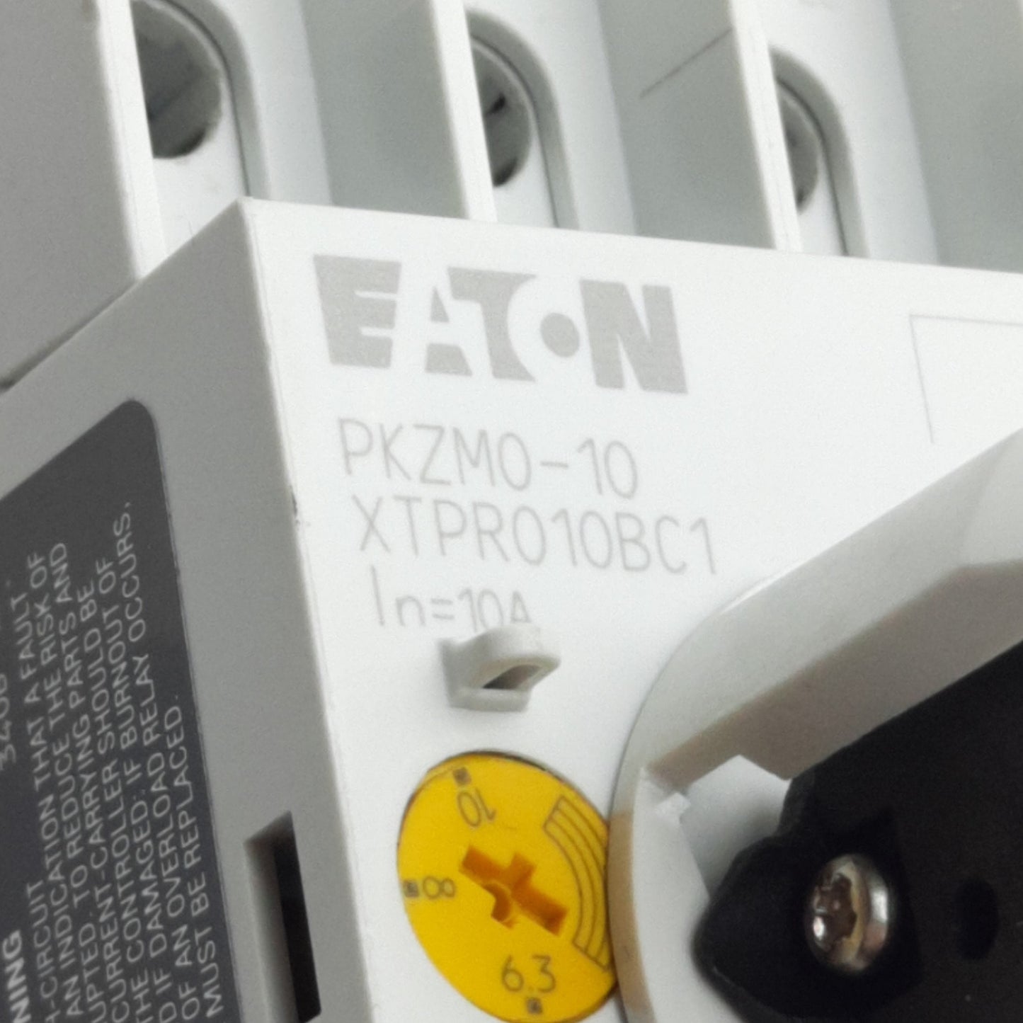 Used Eaton PKZM0-10 IEC Motor Circuit Breaker 10HP 3-PH 600VAC, 6.3-10A, 3-Poles