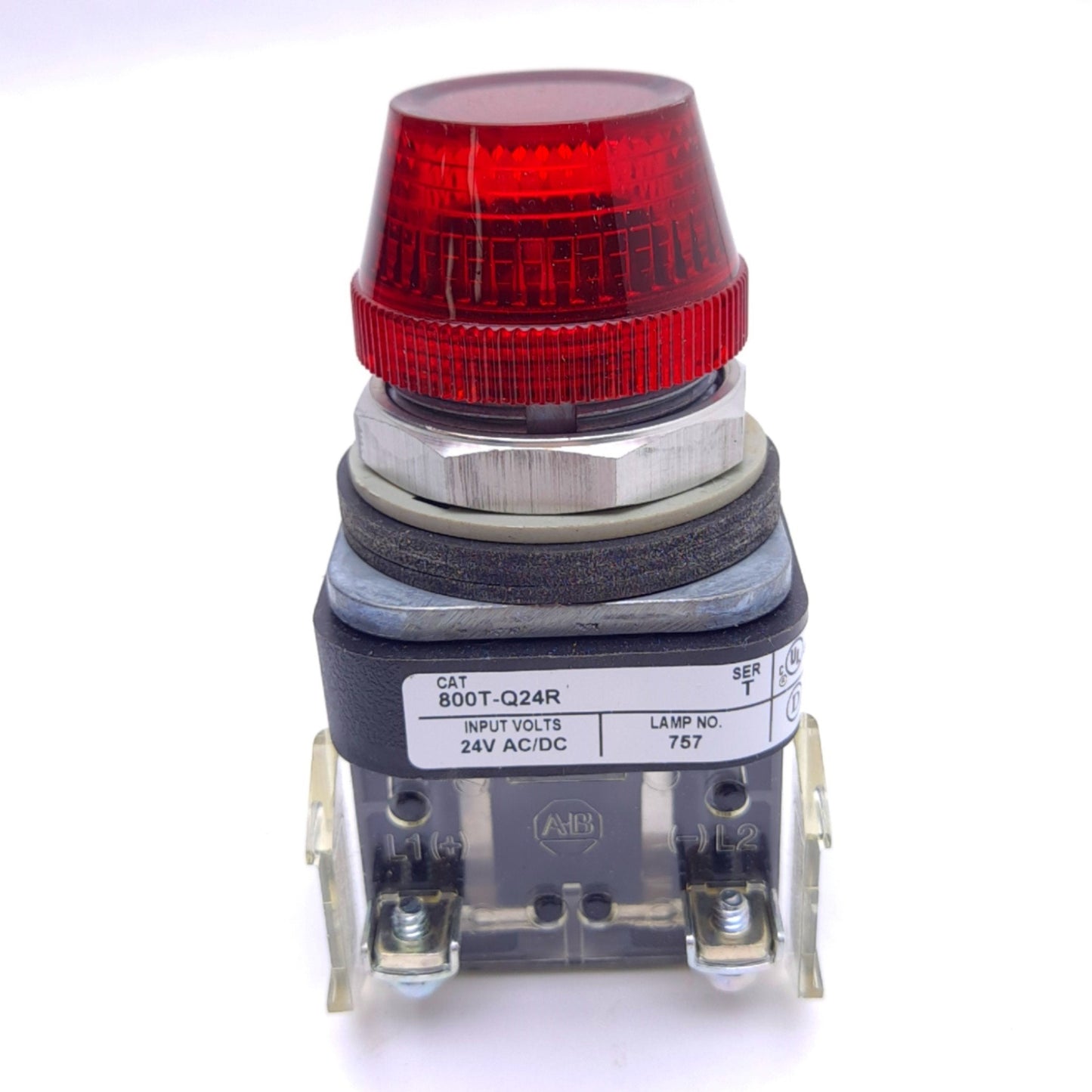 New Allen Bradley 800T-Q24R Red Pilot Light, ø30mm, 24VAC/DC Input, Incandescent