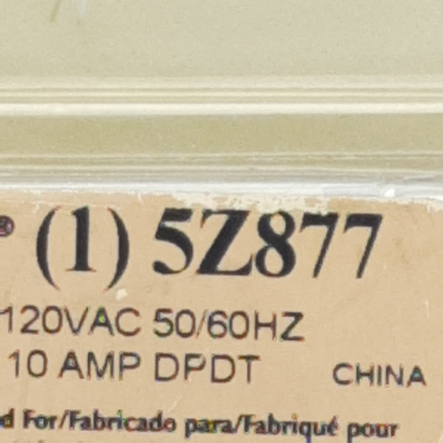 New Dayton 5Z877 Ice Cube Relay, 120/240VAC 10A DPDT Contact, 120VAC Coil, 9-Pin