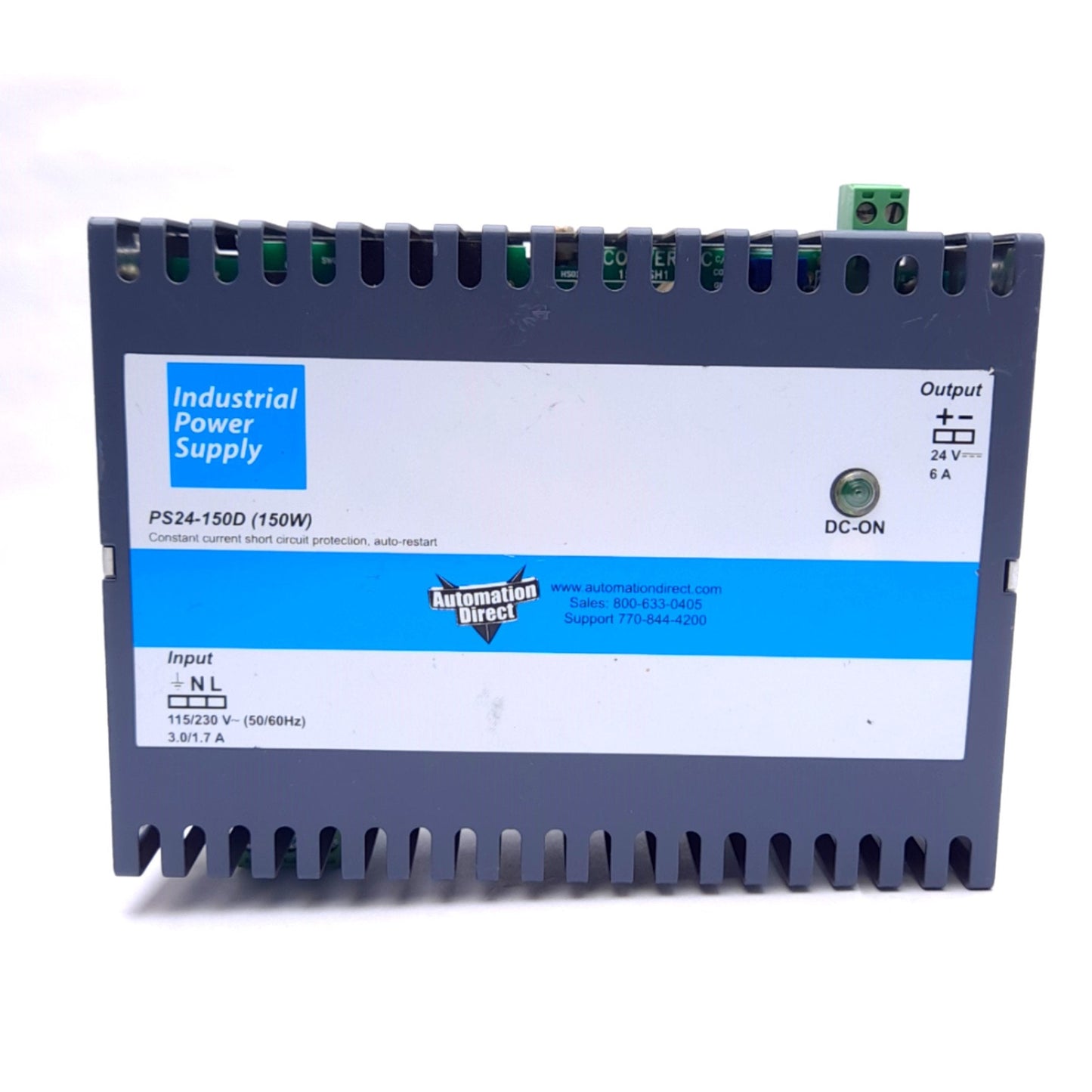 Used Automation Direct PS24-150D Power Supply, 115/230VAC In, 24VDC 6A Out, 150W Max
