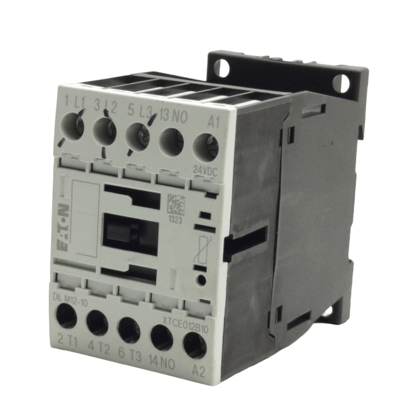 Used Eaton XTCE012B10 IEC Contactor, 3-P + 1NO, 10HP Max, 12A Contact, 24VDC Coil