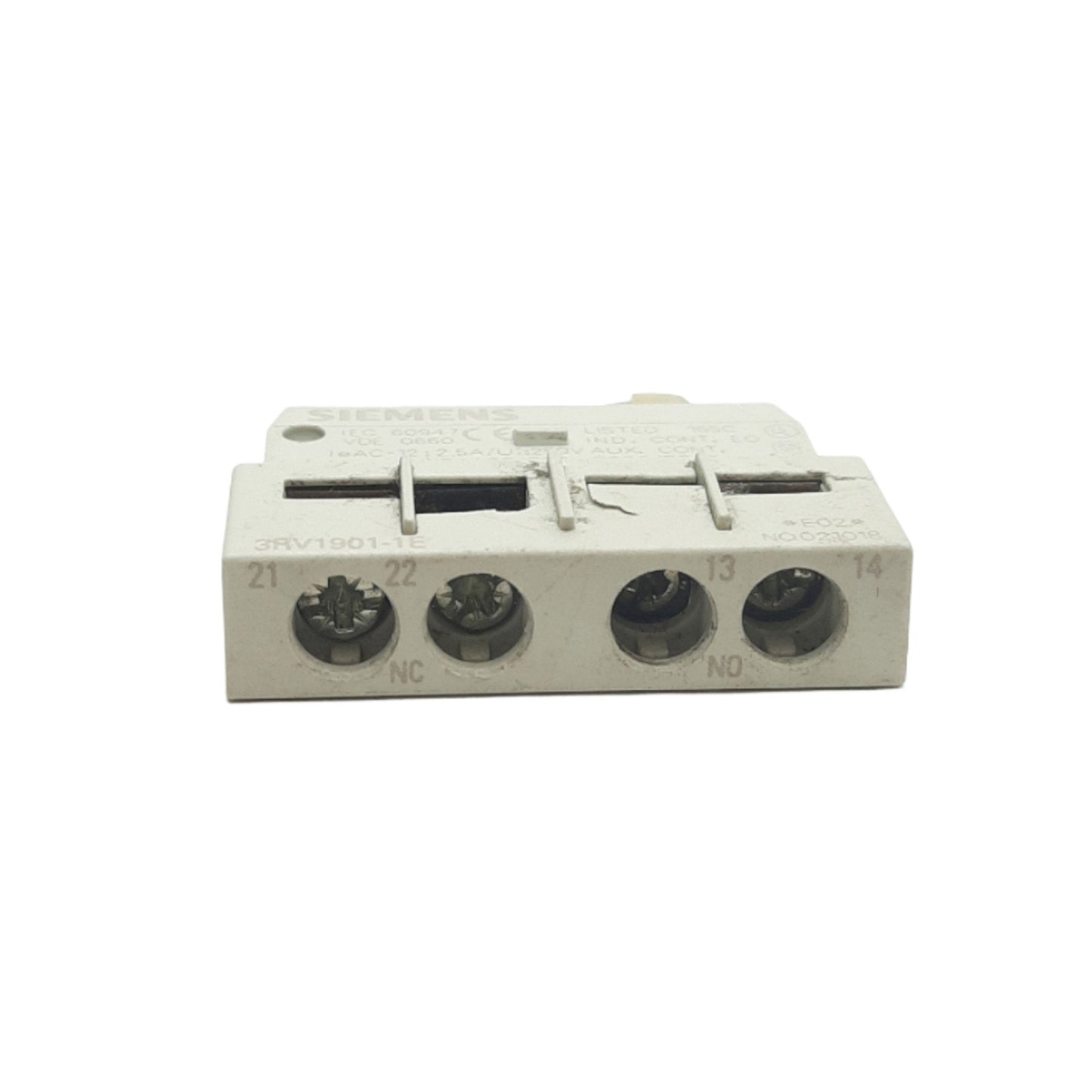 Used Lot of 3 Siemens 3RV1901-1E Transverse Switch Auxiliary 1NO +1NC, S00...S3