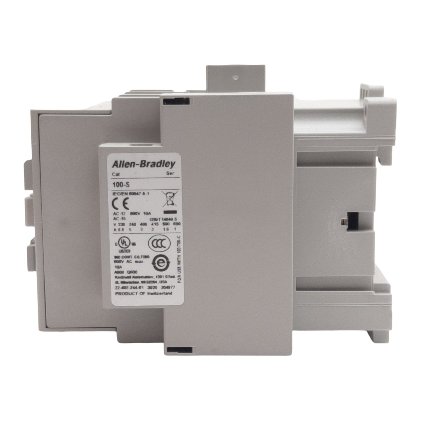 New Allen Bradley 100-C43D10 Contactor, 3-Pole + 1NO, 43A 600VAC, 110/120VAC Coil