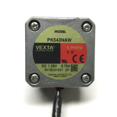 Used Oriental PK543NAW Vexta 5-Phase Stepper Motor 0.72° Step, 18.4oz-in, NEMA17