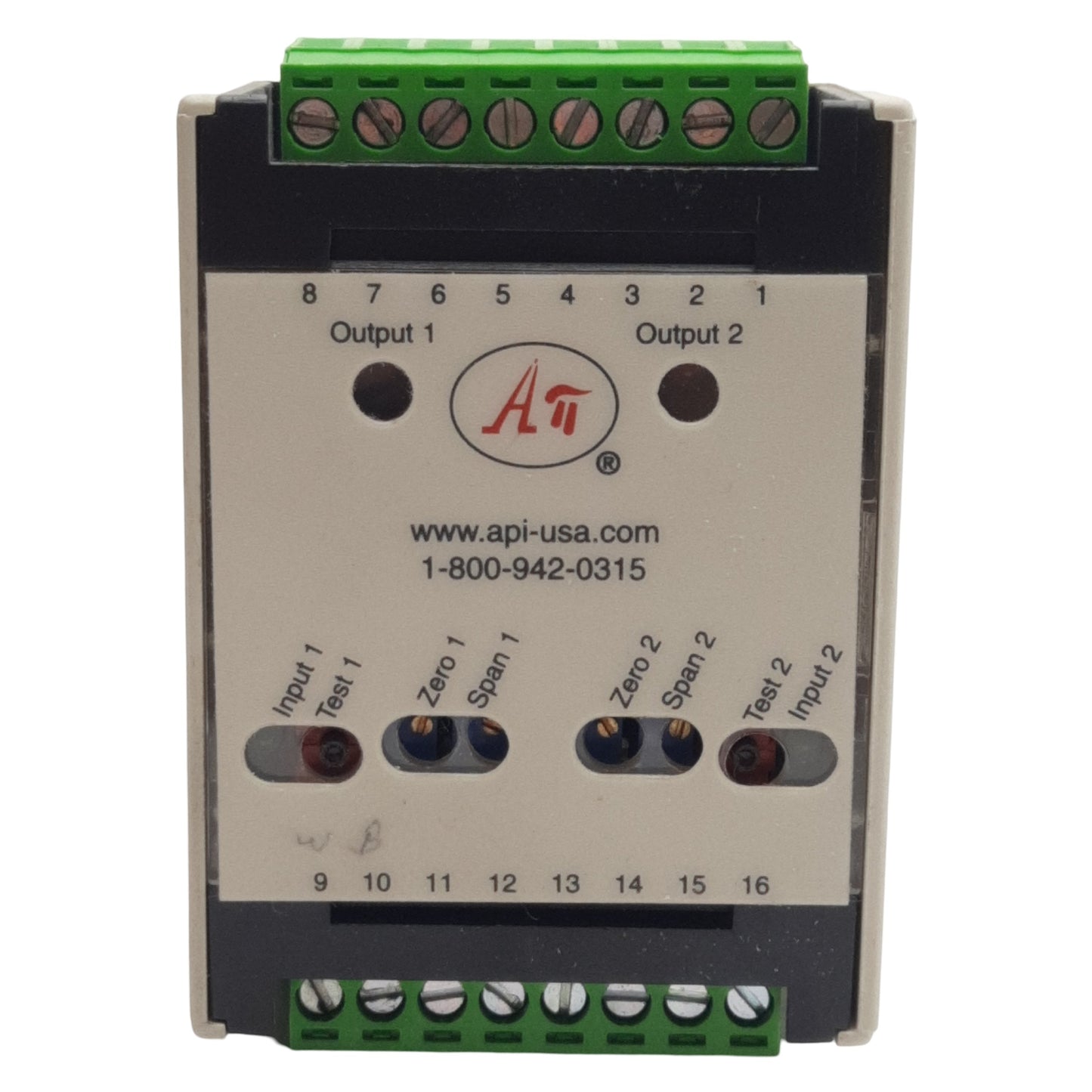 Used API API 4393 DIN DC to DC Isolated Signal Splitter Transmitter, 4-20mA In/Out