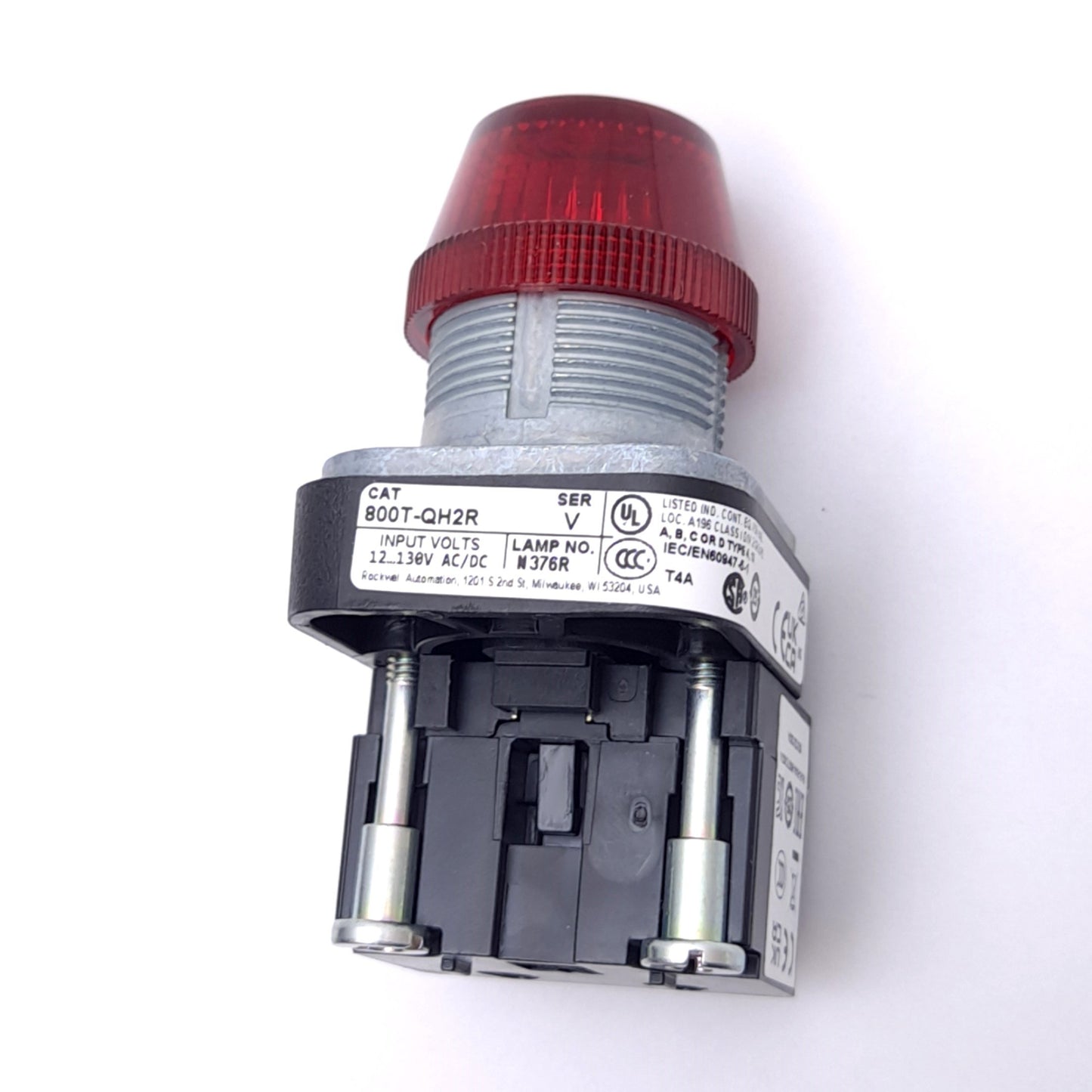 New Allen Bradley 800T-QH2R Indicator Pilot Light, ø30mm, 12-130V AC/DC, LED, Red