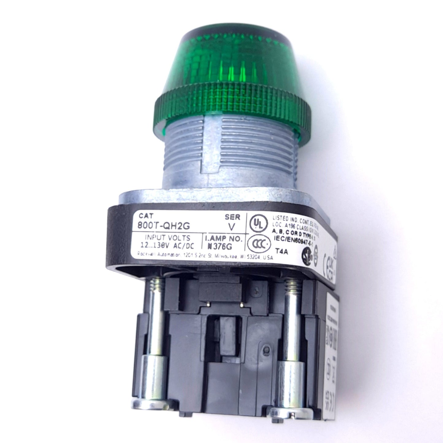 New Allen Bradley 800T-QH2G Indicator Pilot Light, ø30mm, 12-130V AC/DC, LED, Green