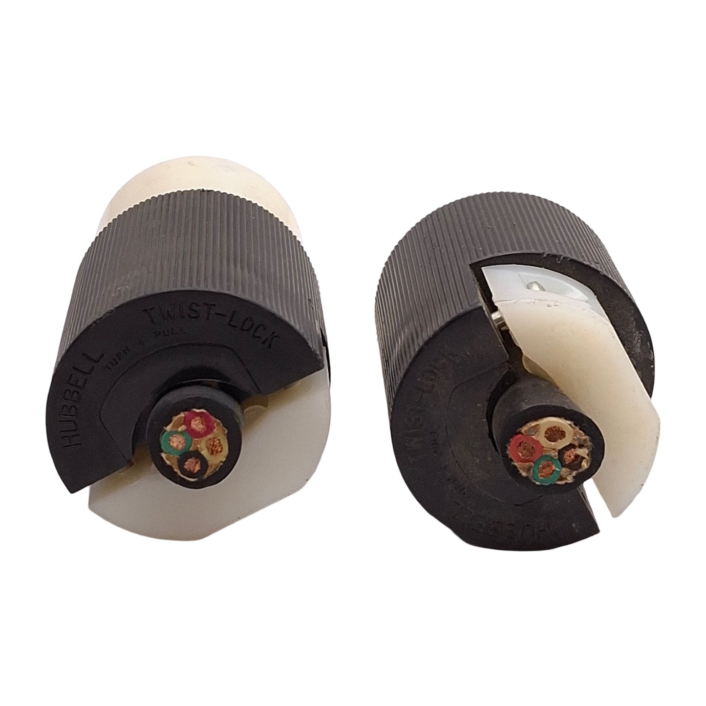Used Hubbell Twist-Lock Plug & Receptacle, 3-Pole, 3-Phase 250VAC 30A, NEMA L15-30