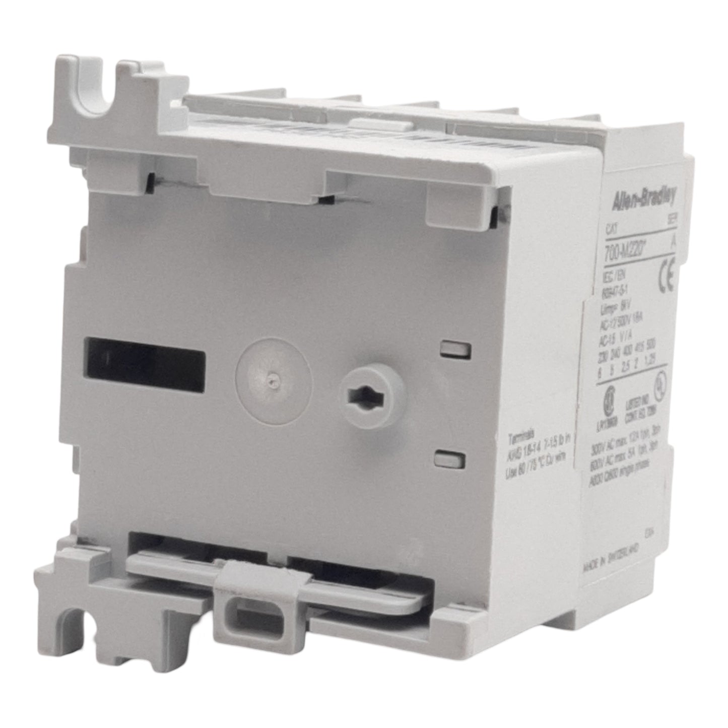 Used Allen Bradley 700-M220A1 Control Relay, 4P, 500VAC 16A 2NO+2NC, 110-120VAC Coil