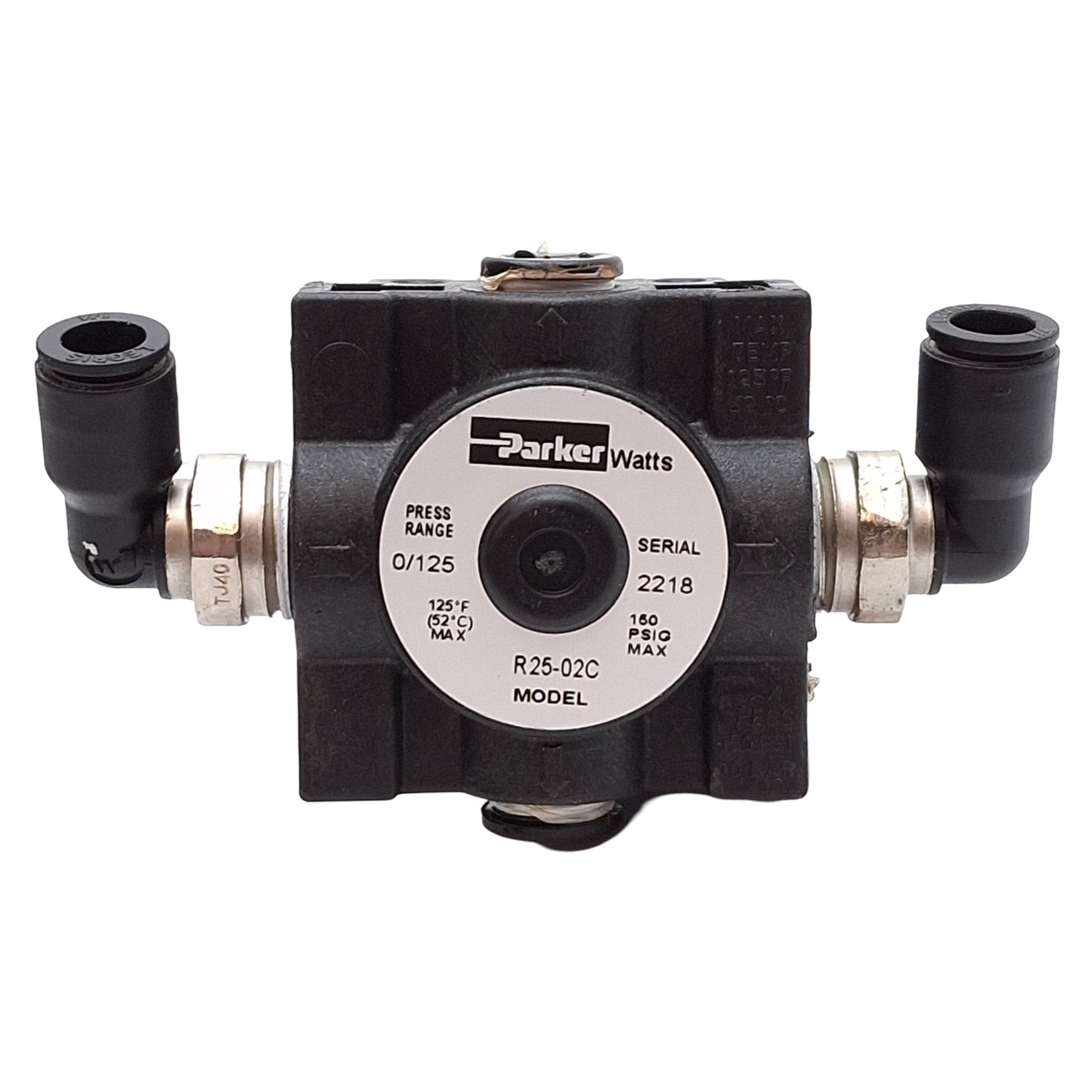 Used Parker R25-02C Pneumatic Regulator, 0-125psig Set, 150psig Supply, ø1/4in P2C