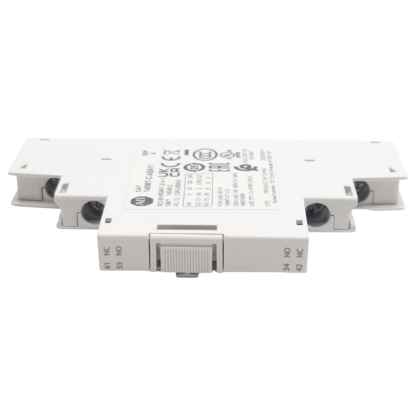 New Allen Bradley 140MT-C-ASA11 Auxiliary Contact Block, 2-Pole, 1NO 1NC, 10A 600VAC