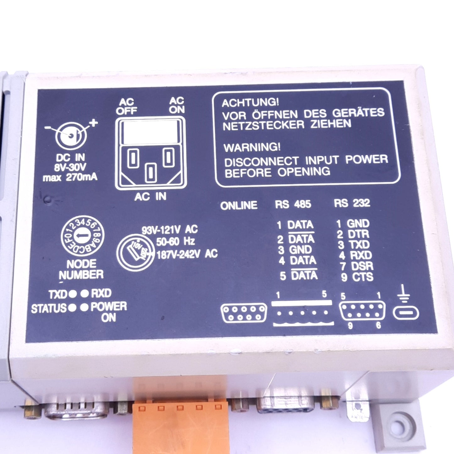 New B&R BRADOL-0 Programming Adapter, A Serial to B&R, 8-30V DC In, 110/120VAC In